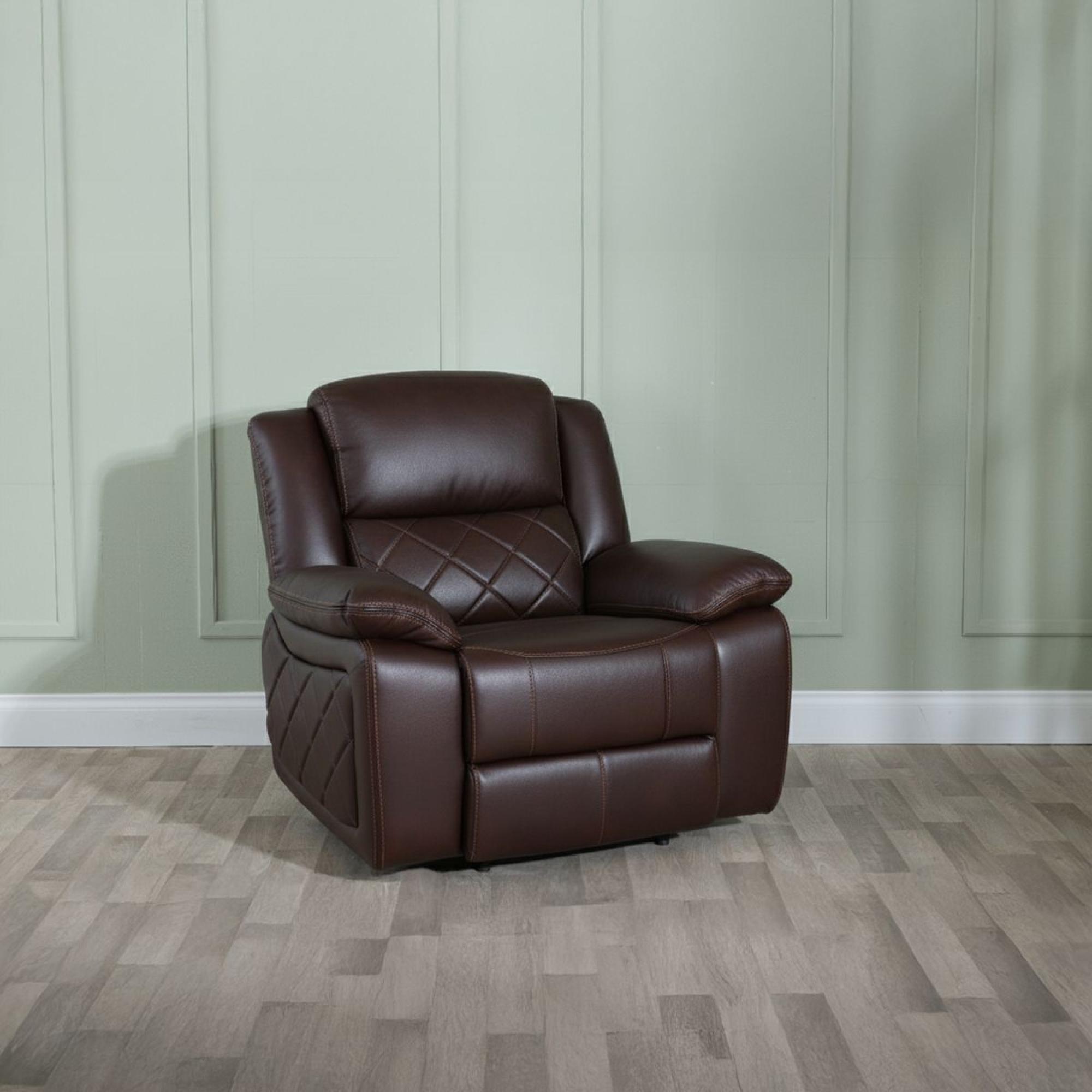 Bentley Recliner Sofa Set - Brown Leather