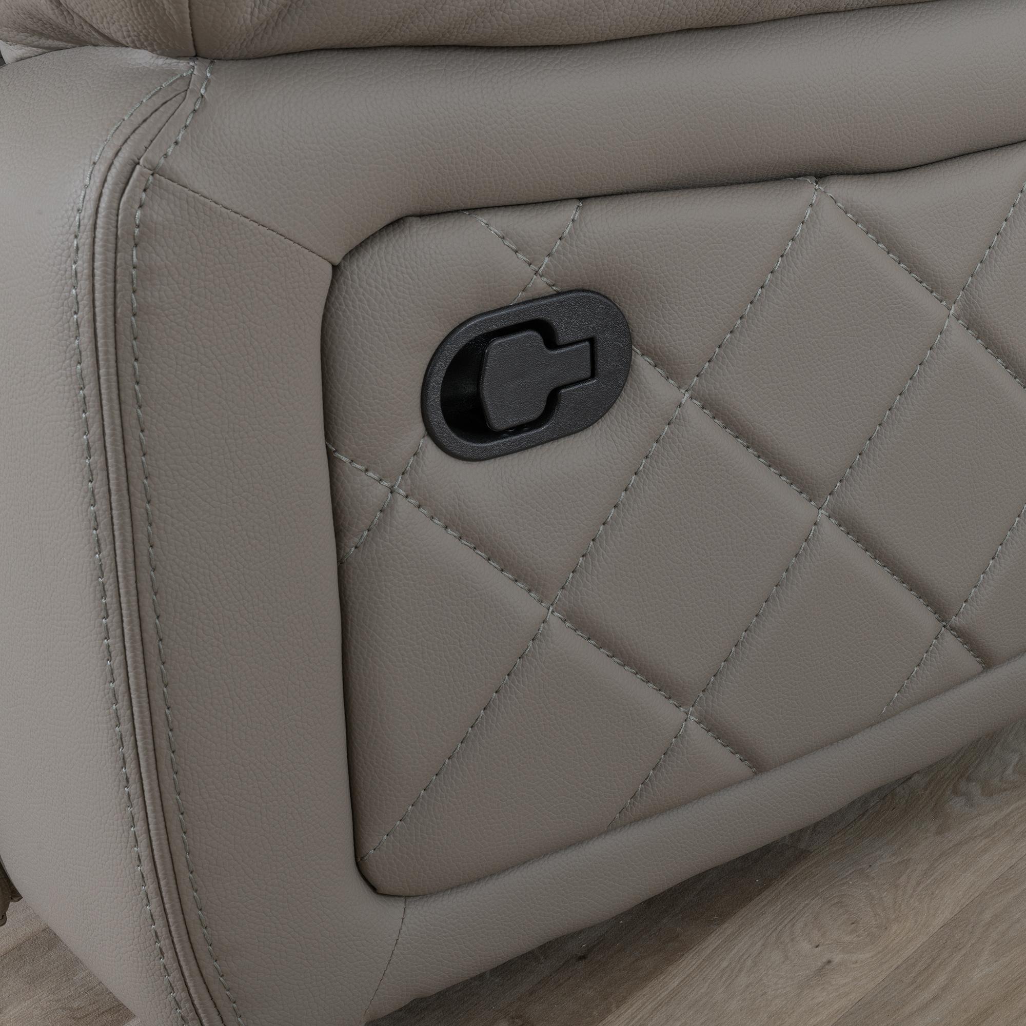 Bentley Recliner Sofa Set - Light Grey Leather