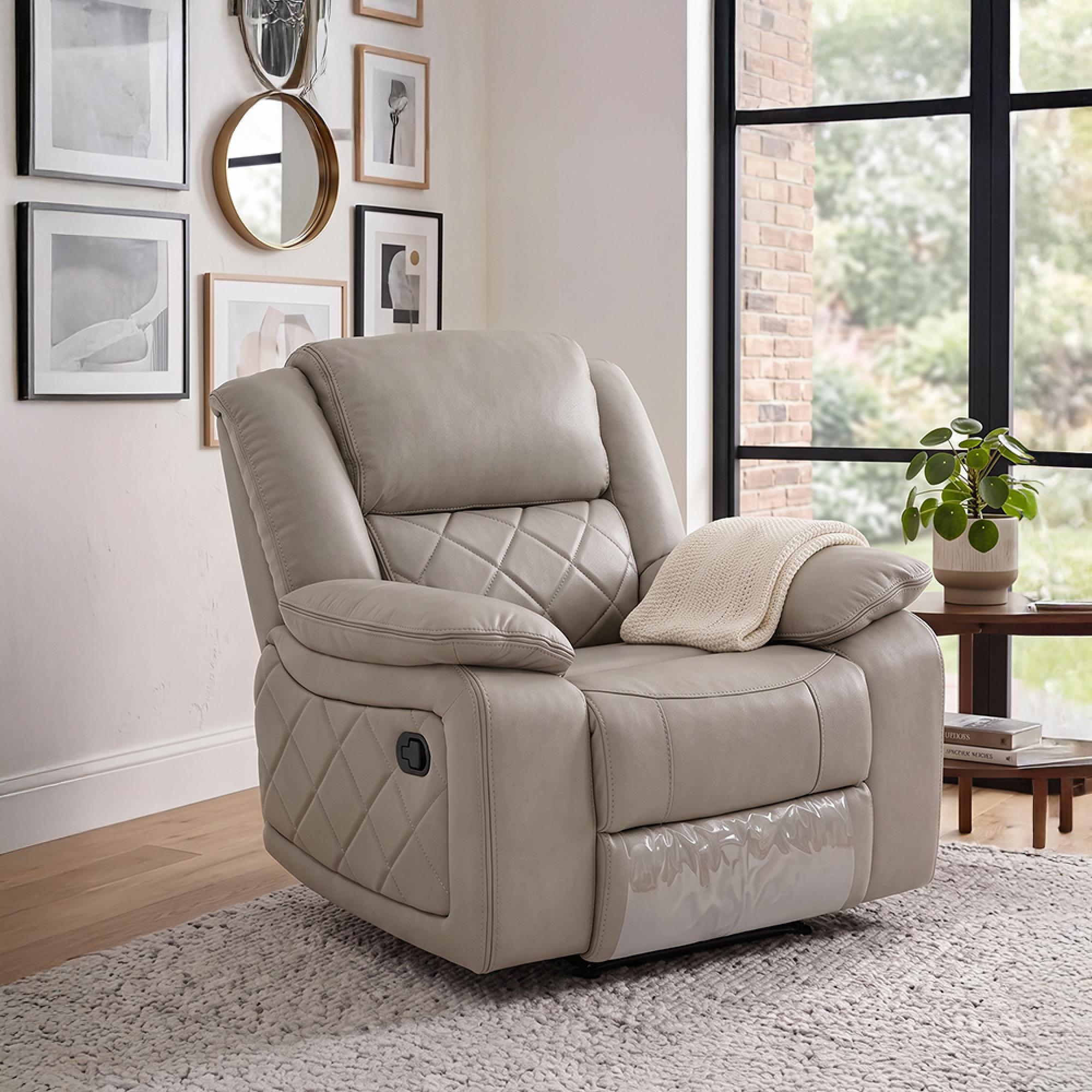 Bentley Recliner Armchair - Grey Leather
