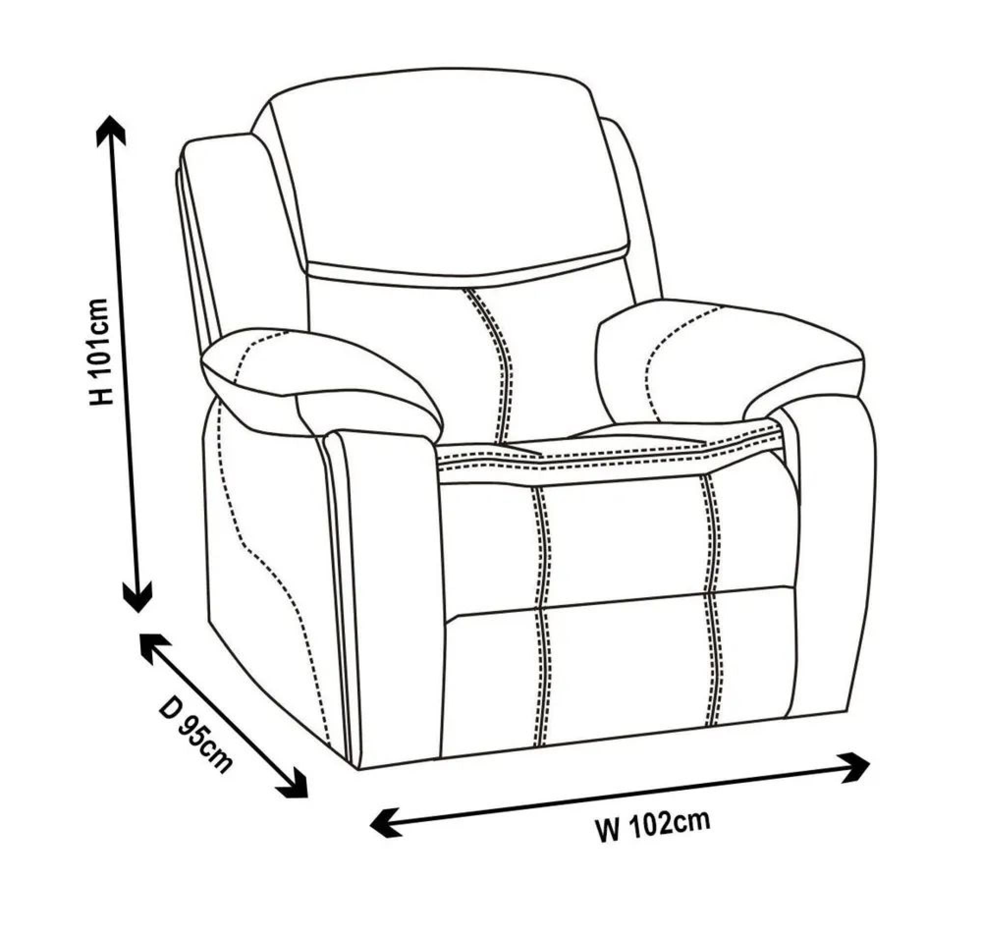 Berlin Recliner Armchair - Black Leather