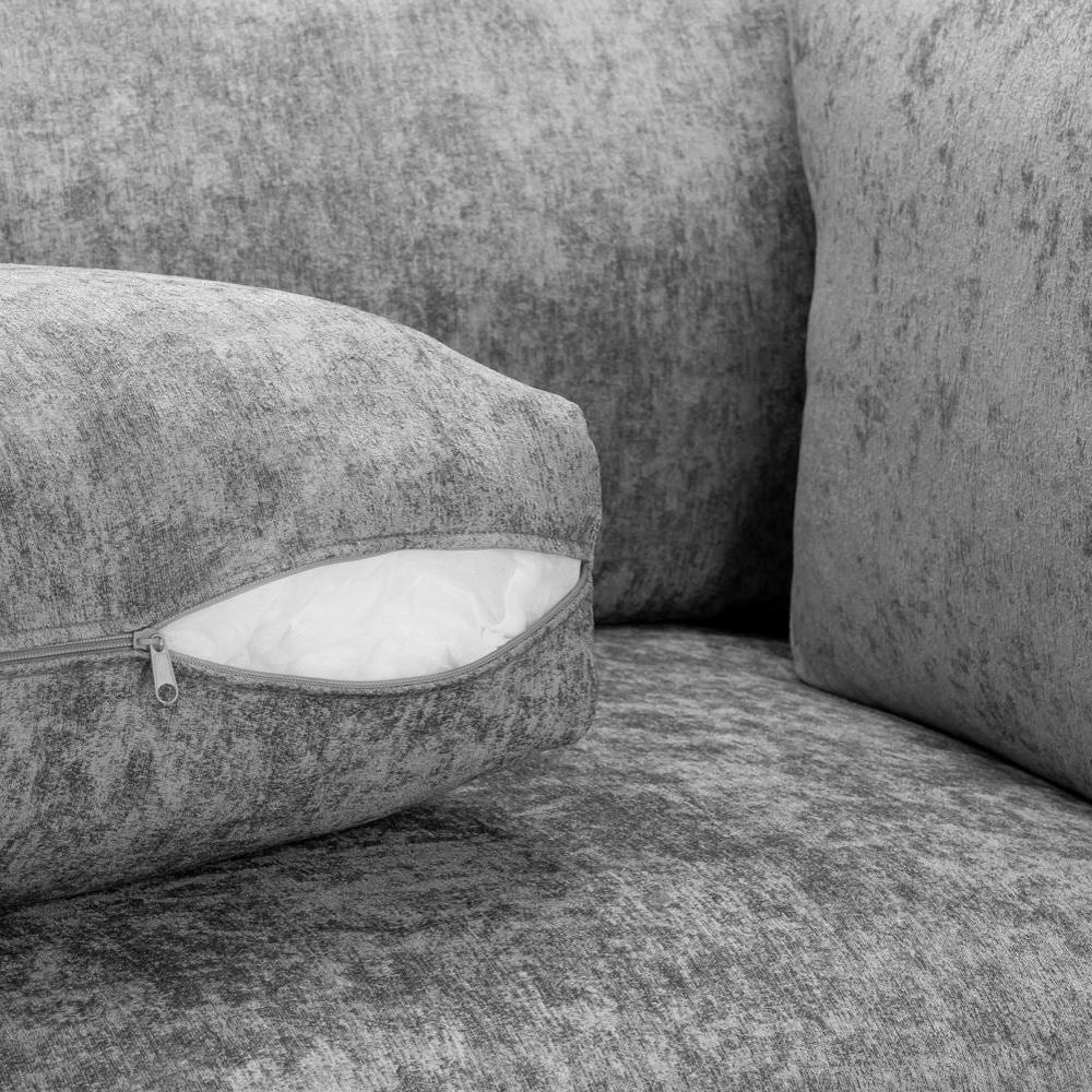 Bishop U Shape Corner Sofa Suite - Fullback - Platinum Velvet Fabric