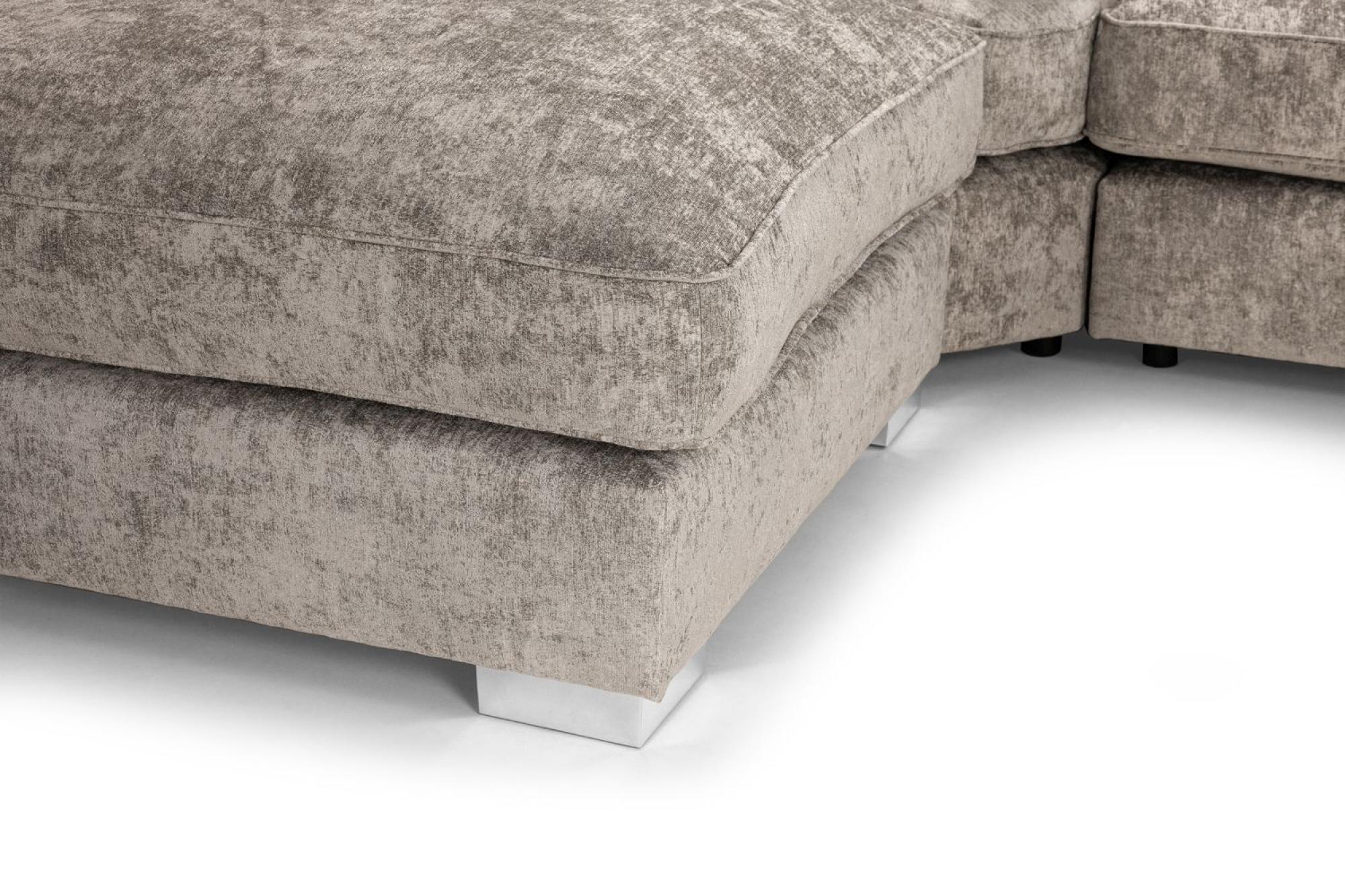 Bishop U Shape Corner Sofa Suite - Scatterback - Truffle Velvet Fabric