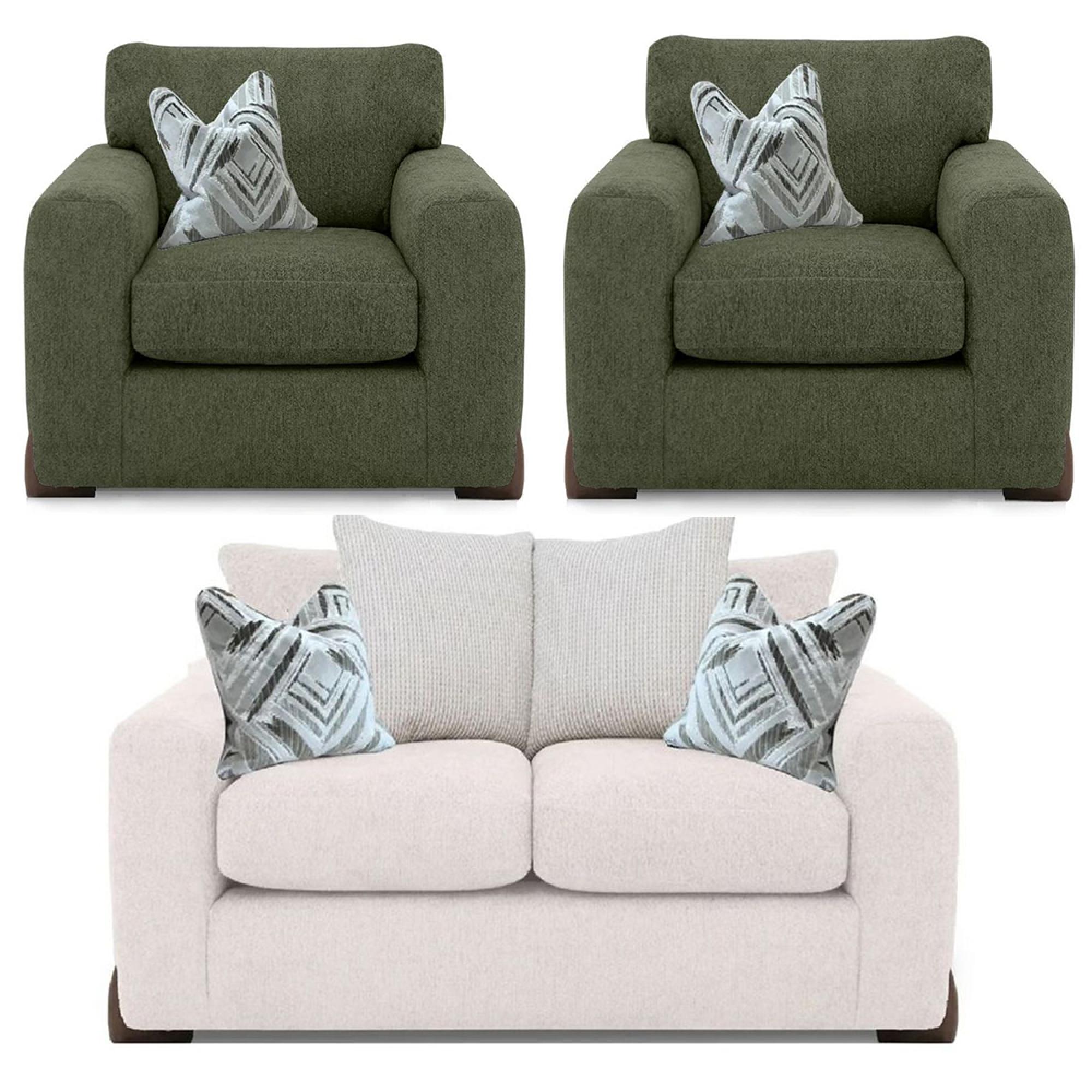 Buoyant Axel Fabric Sofa Set - 2+1+1 Seater - Variation Available