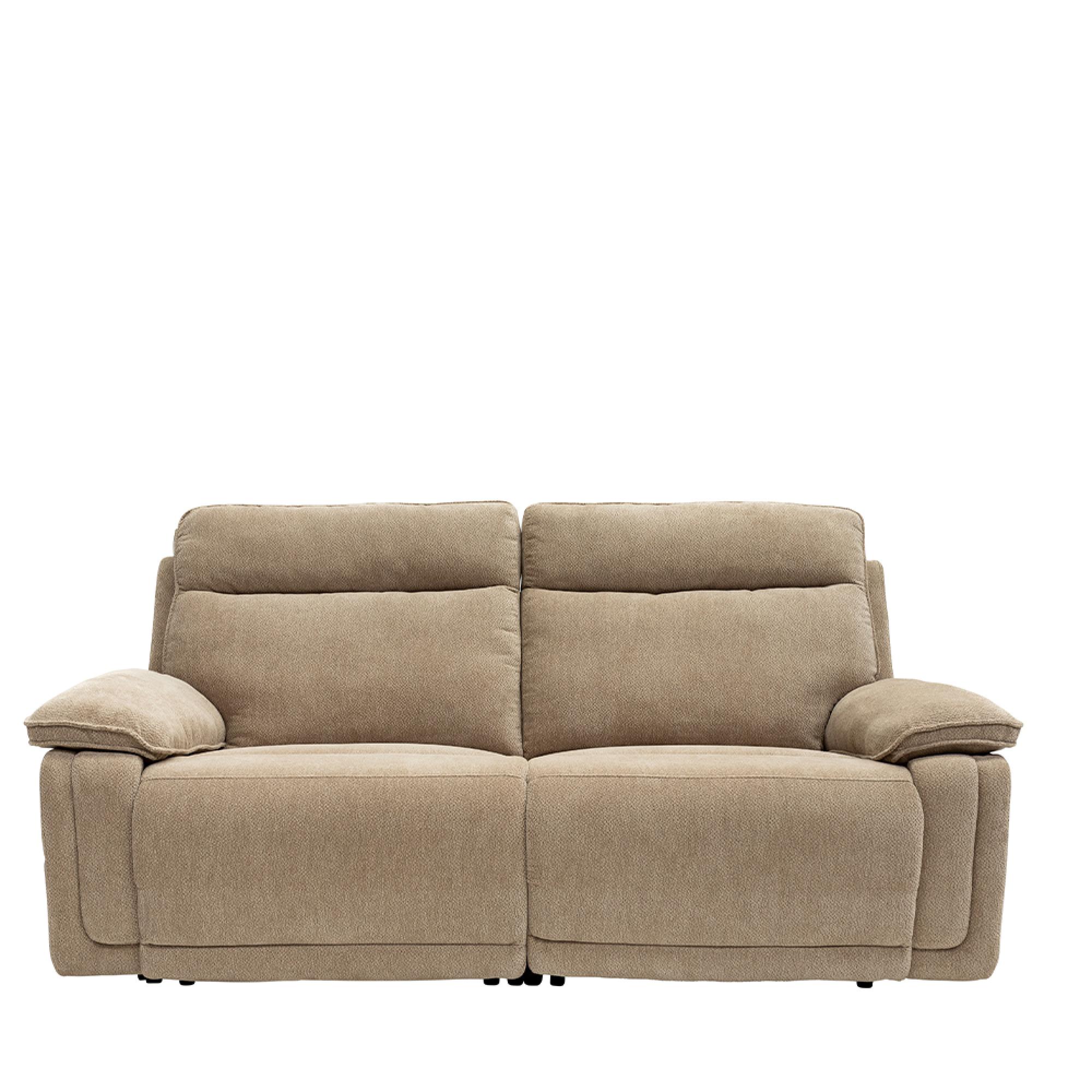 Cadenza Camel Fabric 3 Seater Electric Recliner Sofa
