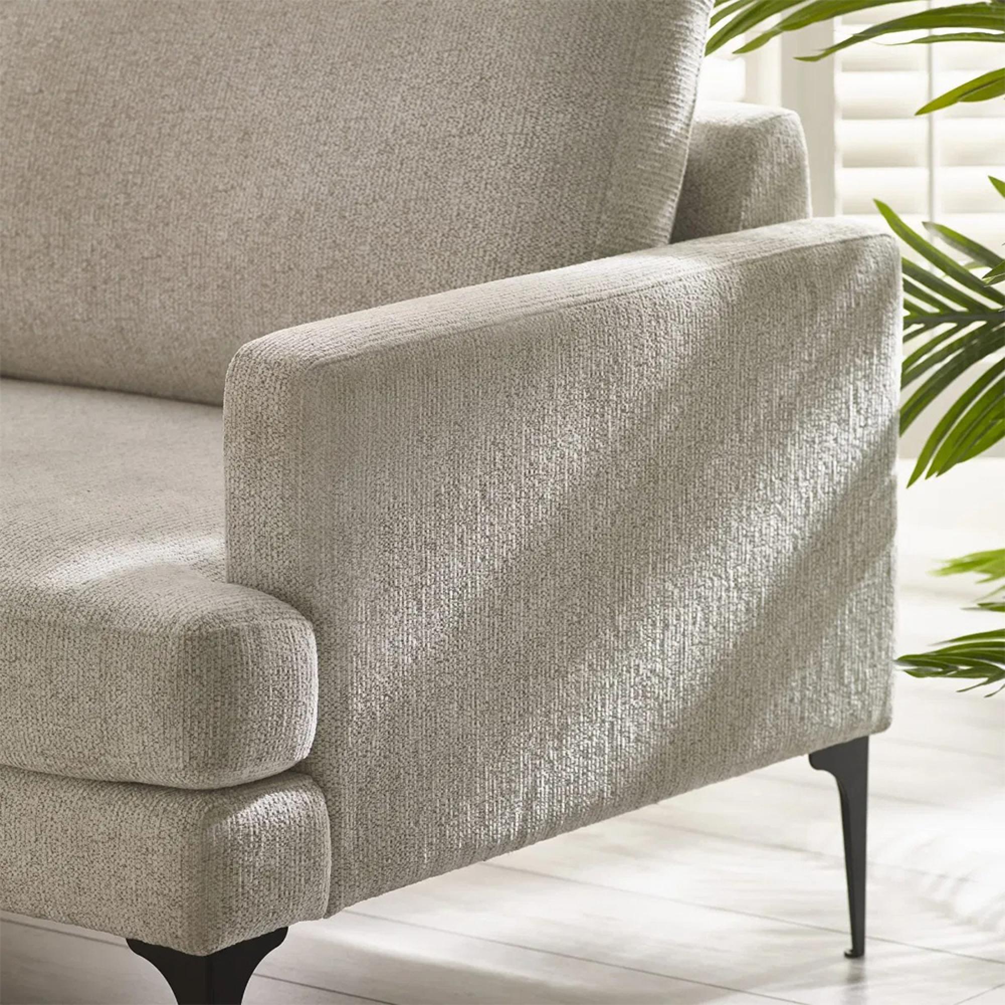 Carrera Oyster Cream Fabric Sofa - 3 Seater