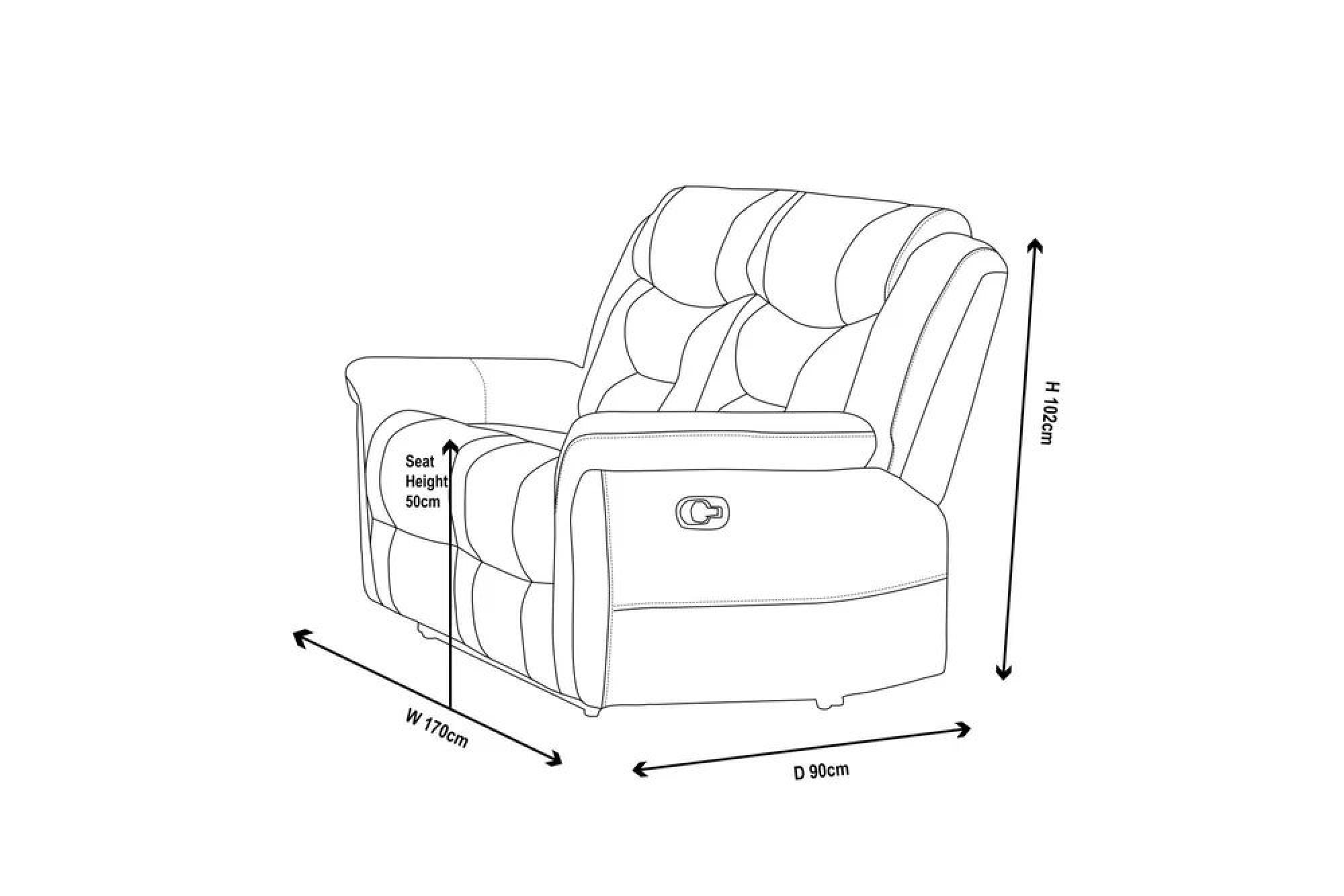 Dudley Silvano Recliner Sofa Set - Blue Fabric