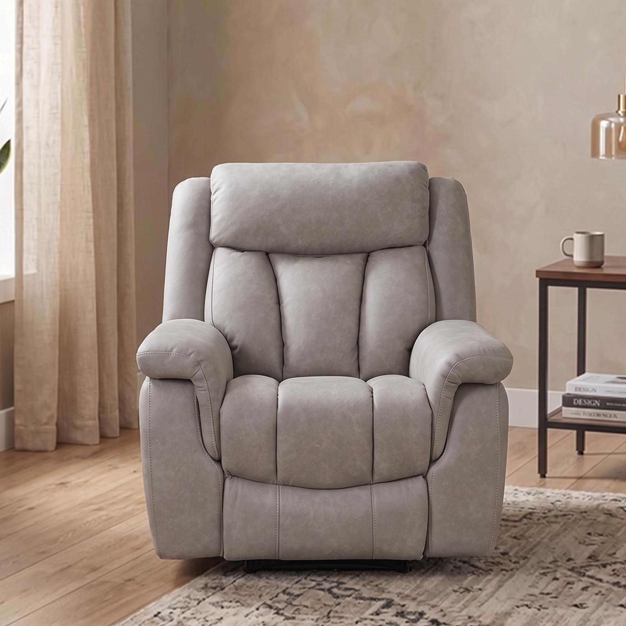 Dylan Electric Recliner Armchair - Sandstone Fabric