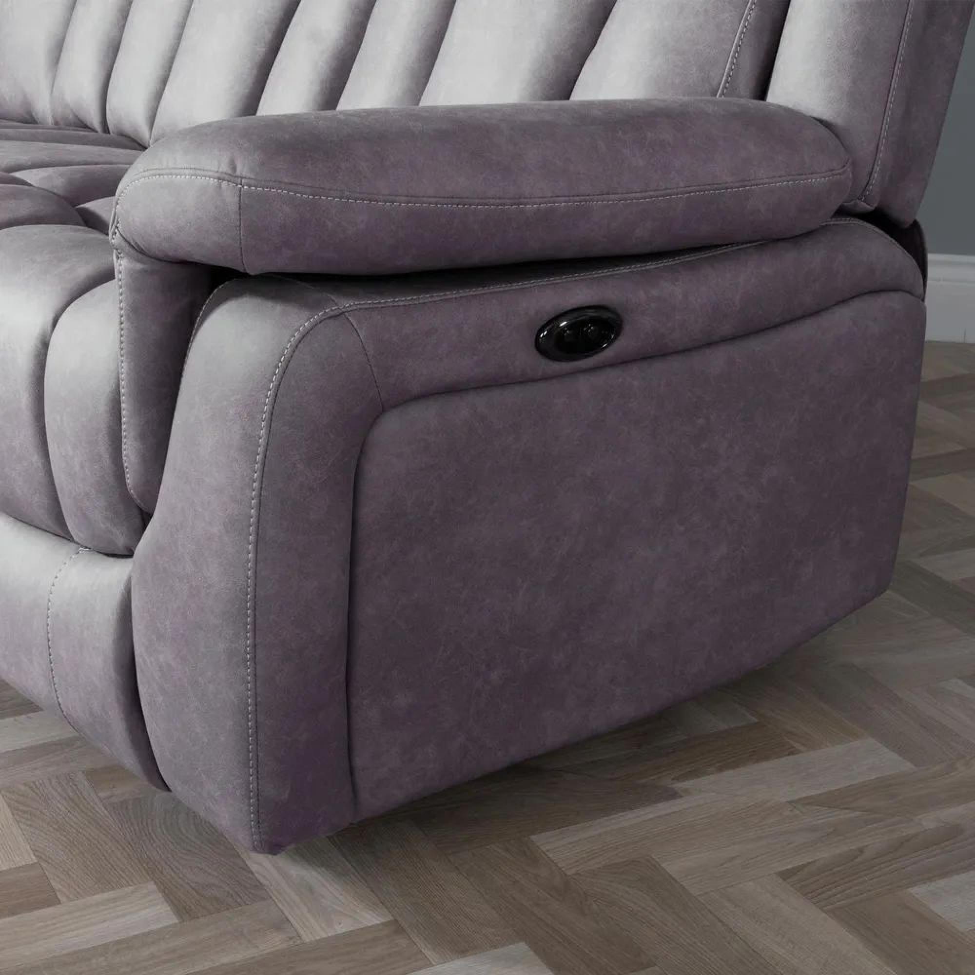 Dylan Electric Recliner Sofa Set - 3+2+1 - Grey Fabric