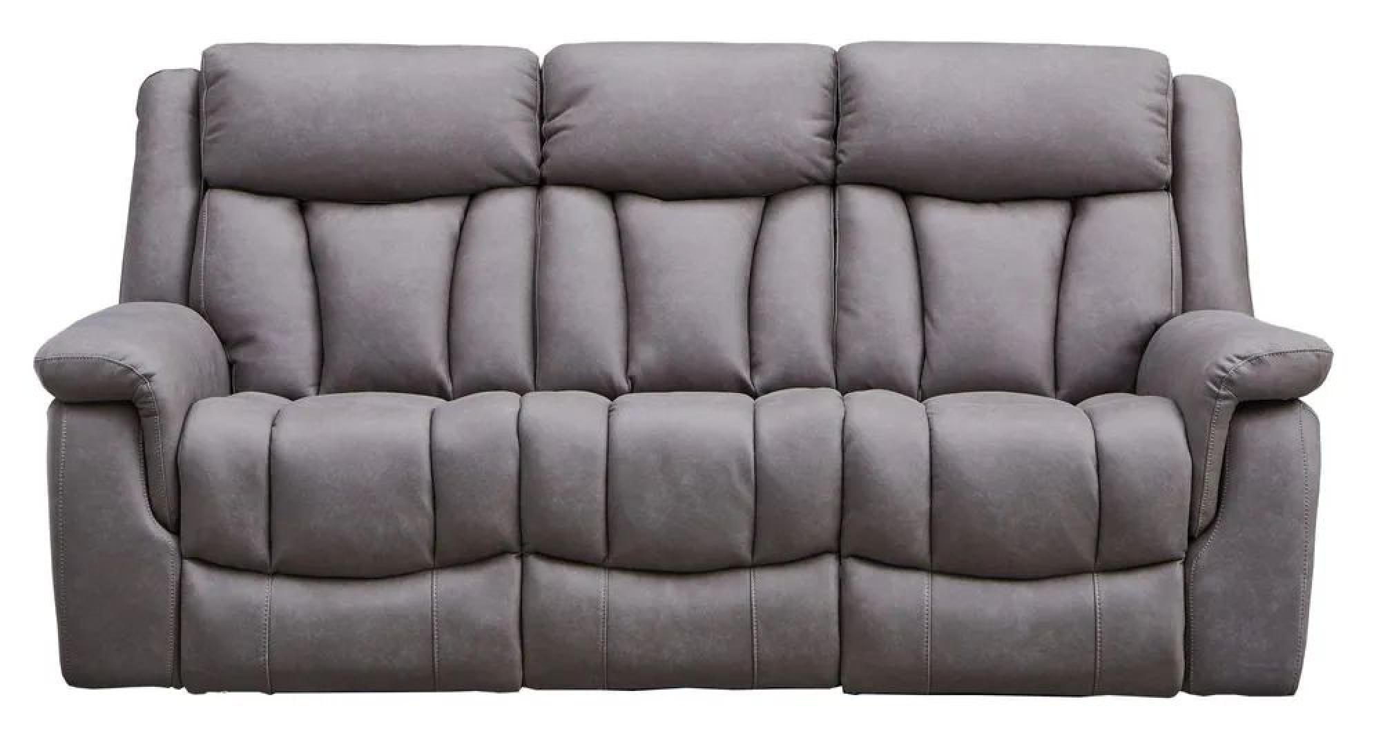Dylan Electric Recliner Sofa - 3 Seater - Grey Fabric