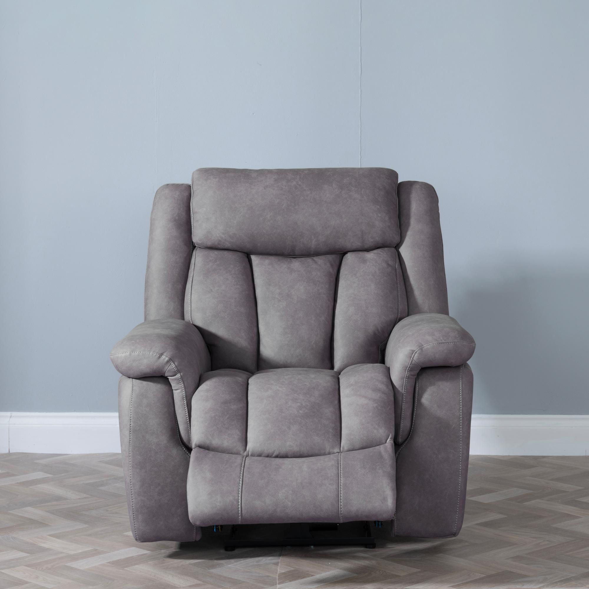 Dylan Electric Recliner Armchair - Grey Fabric