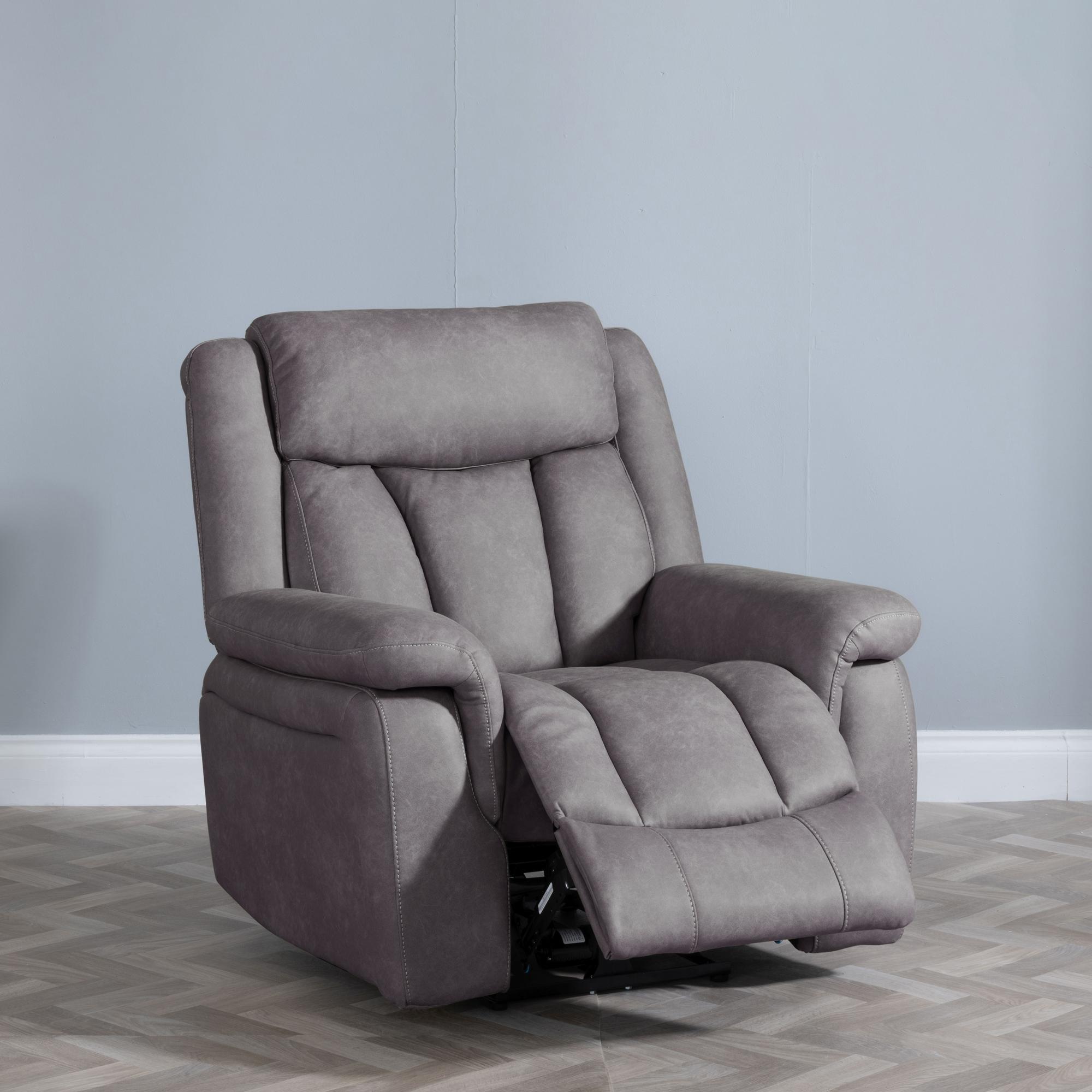 Dylan Electric Recliner Armchair - Grey Fabric