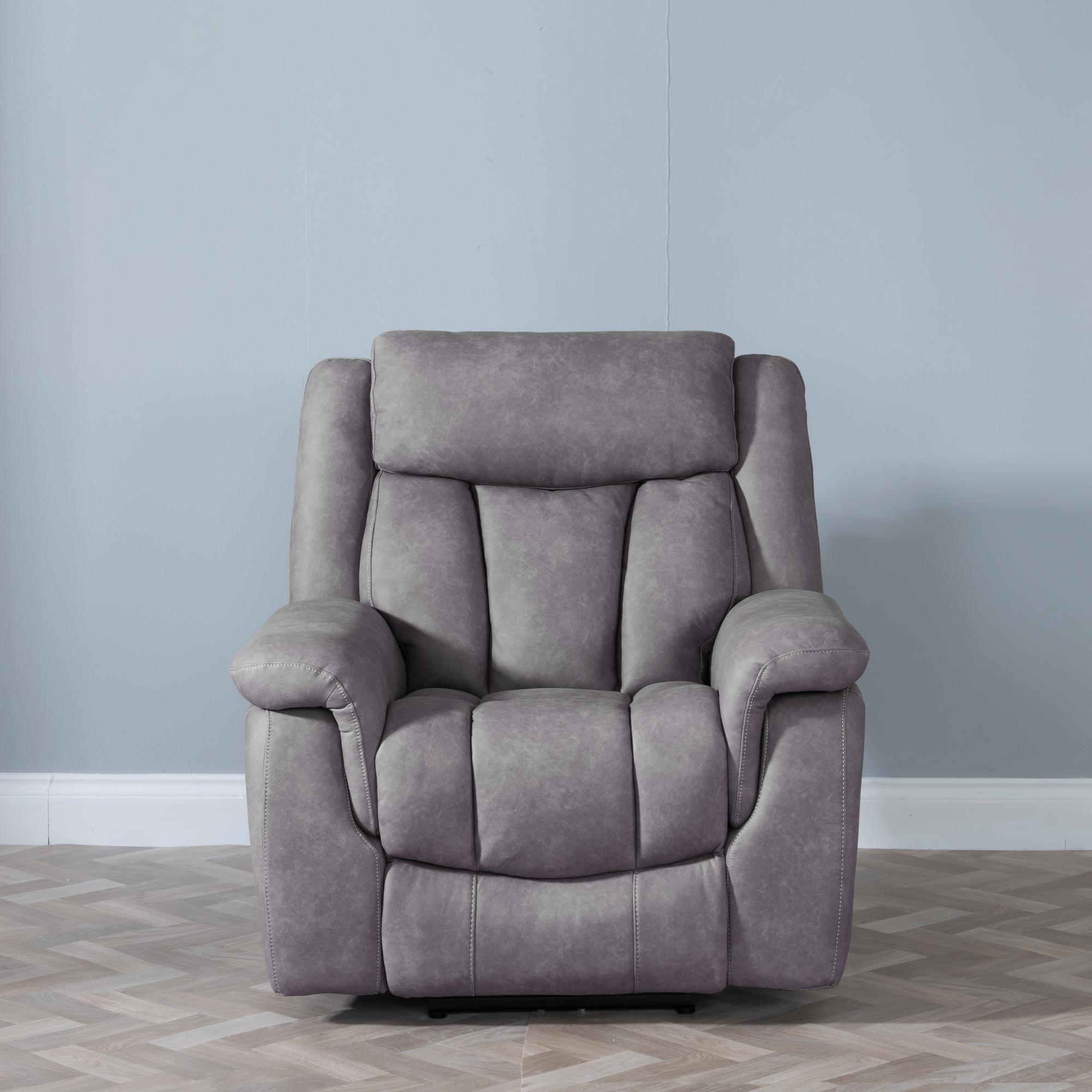 Dylan Electric Recliner Armchair - Grey Fabric
