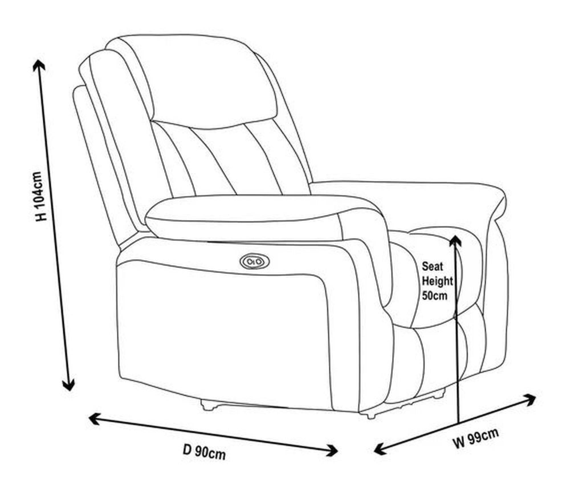 Dylan Electric Recliner Sofa Set - Grey Fabric