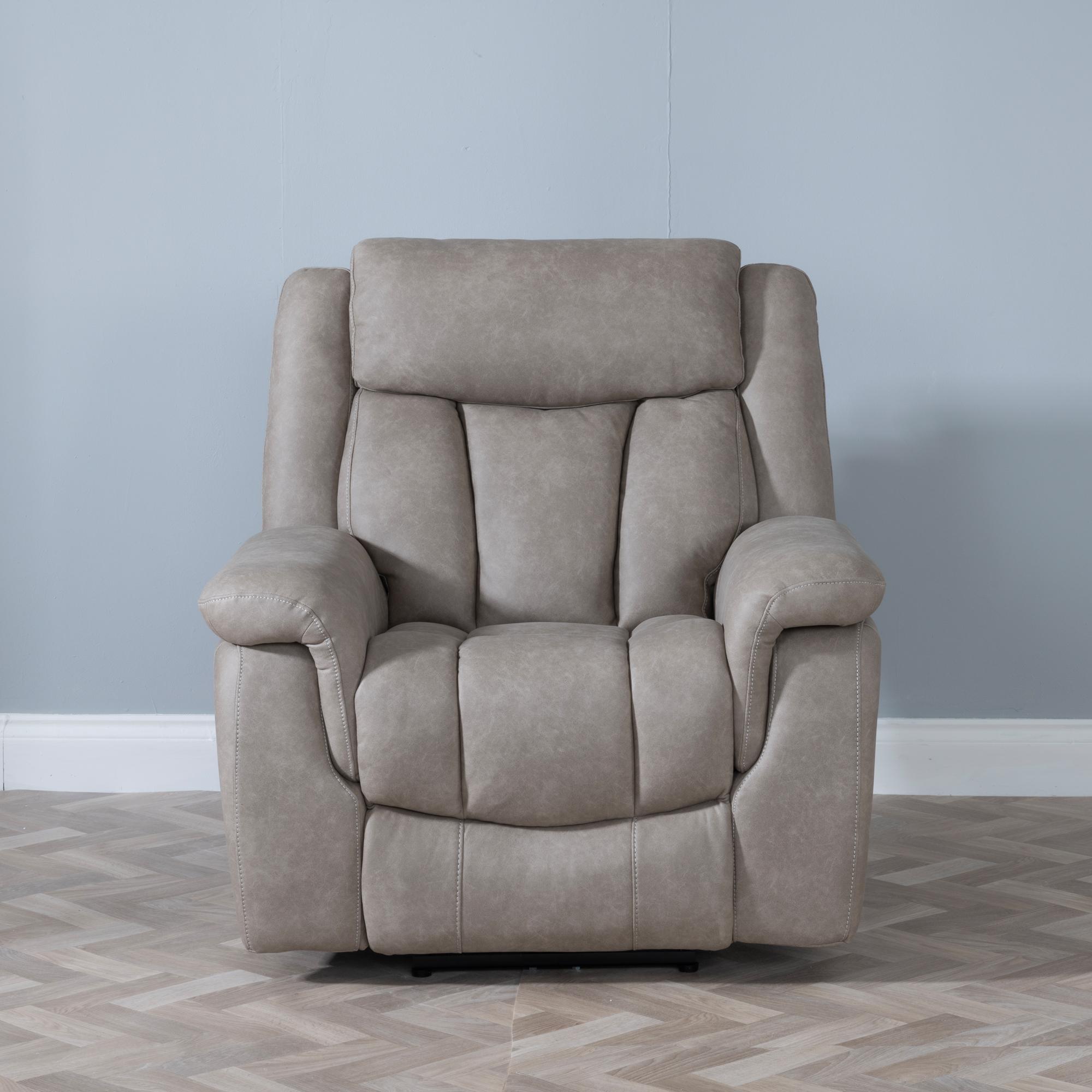 Dylan Electric Recliner Armchair - Sandstone Fabric