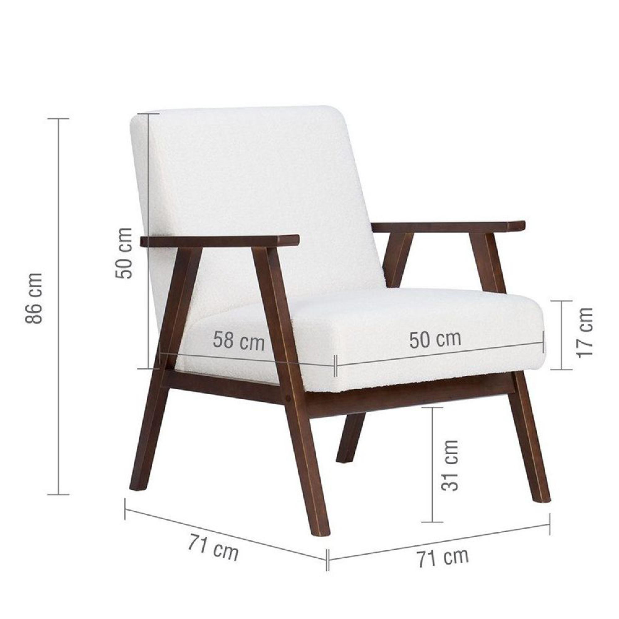 Ellwood Armchair - White Boucle Fabric