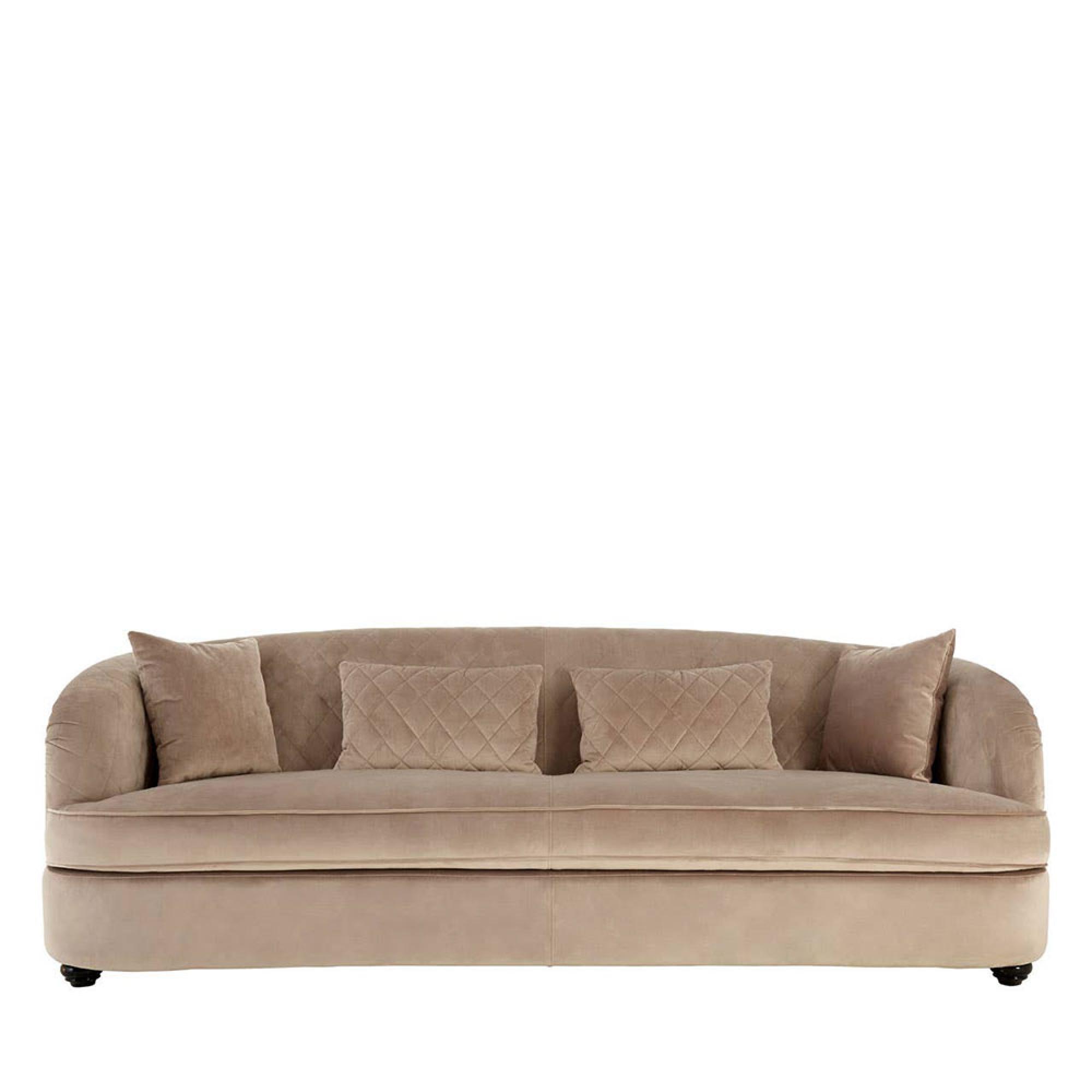 Fiji Sofa - 3 Seater - Grey Velvet Fabric