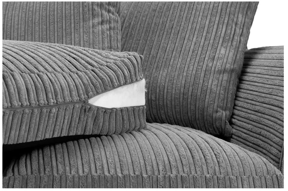 Harley Jumbo Corner Sofa - Grey Fabric - RHF