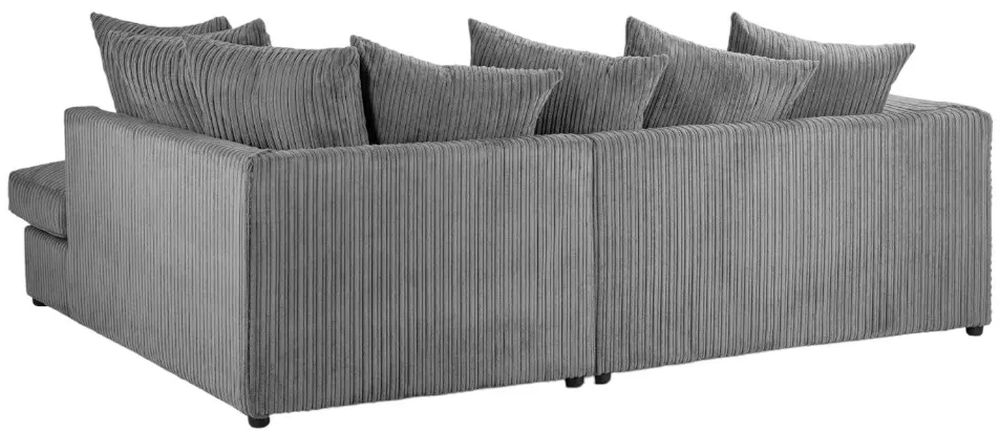 Harley Jumbo Corner Sofa - Grey Fabric - RHF