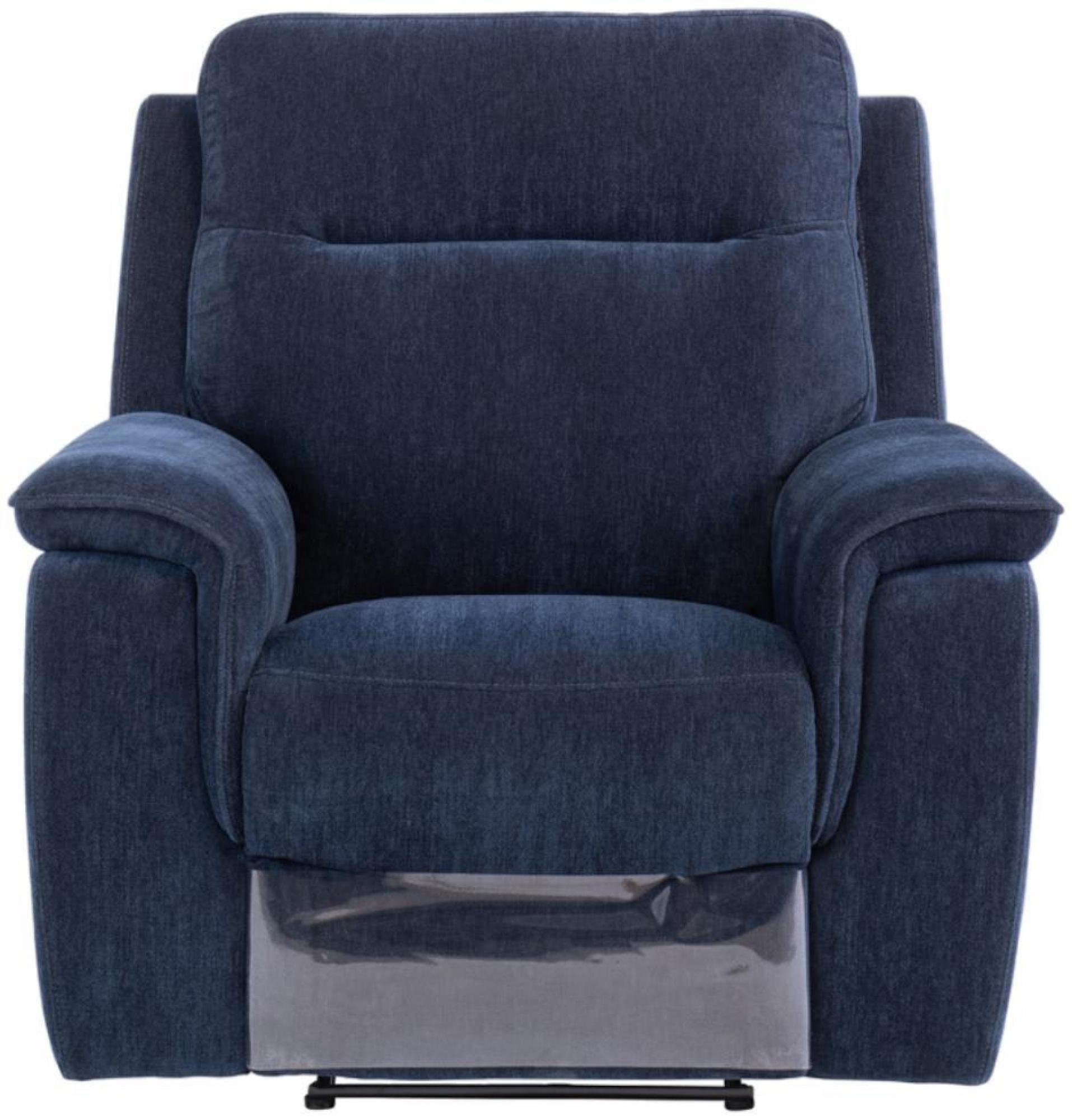 Havana Blue Fabric Electric Recliner Armchair