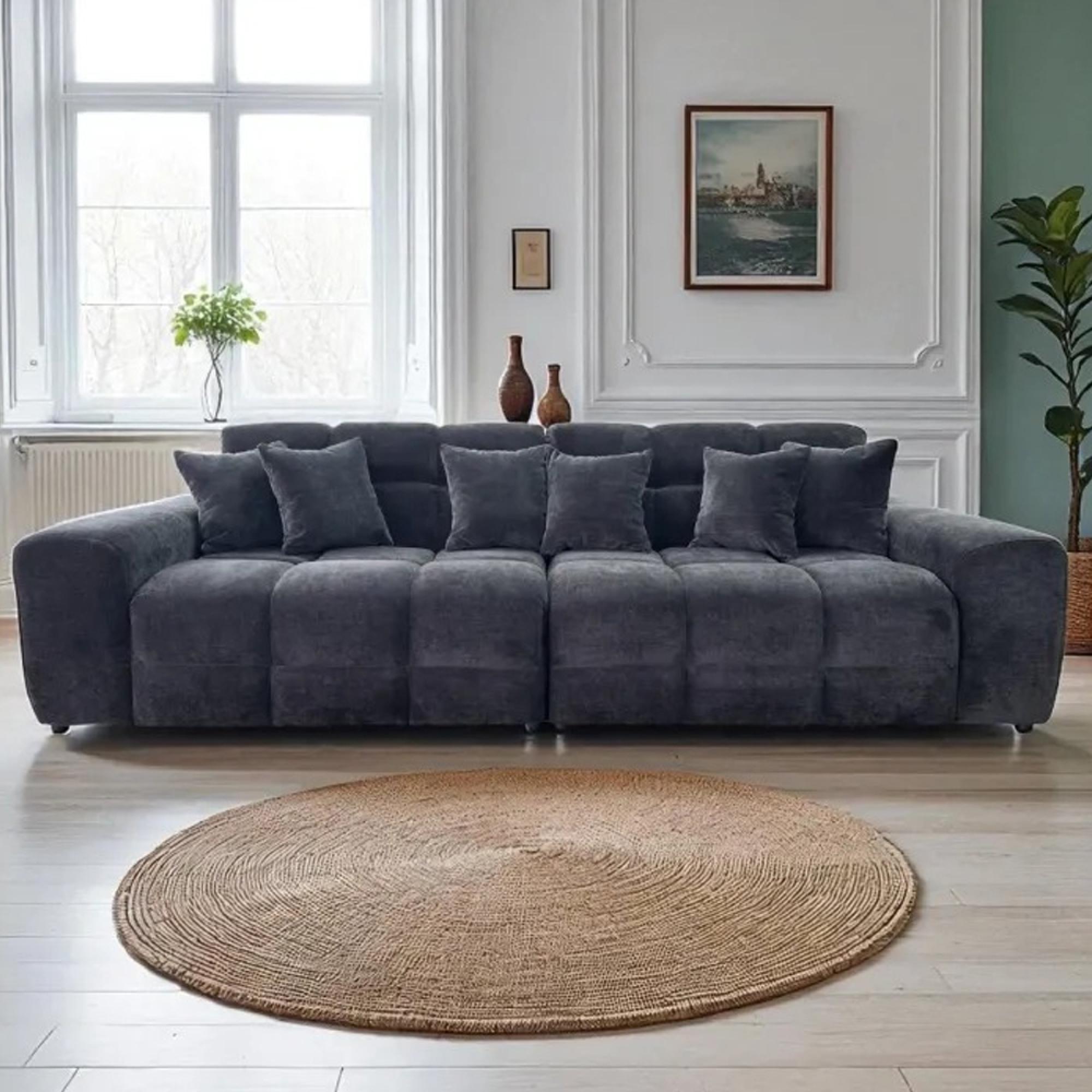 Jacob Sofa - Black Fabric - 4 Seater