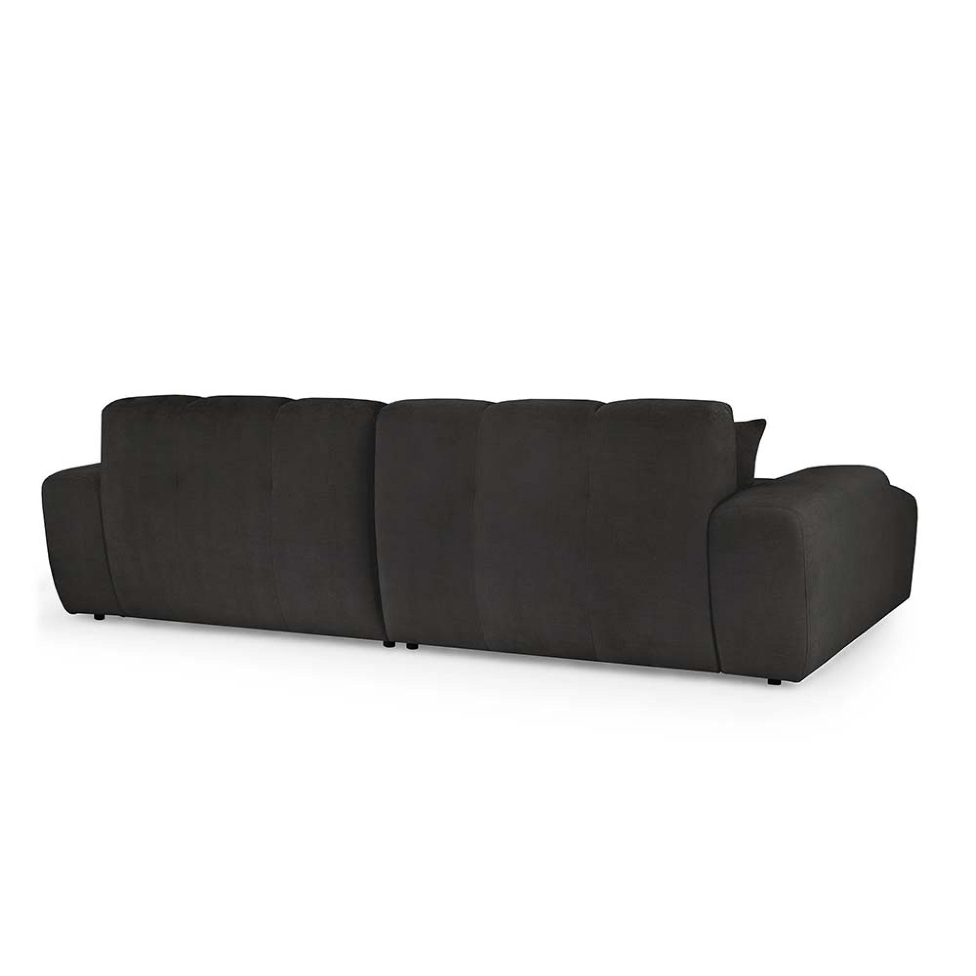 Jacob Corner Sofa - Black Fabric - RHF