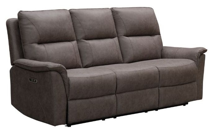 Kansas Power Recliner Sofa - Truffle Faux Leather - 3 Seater