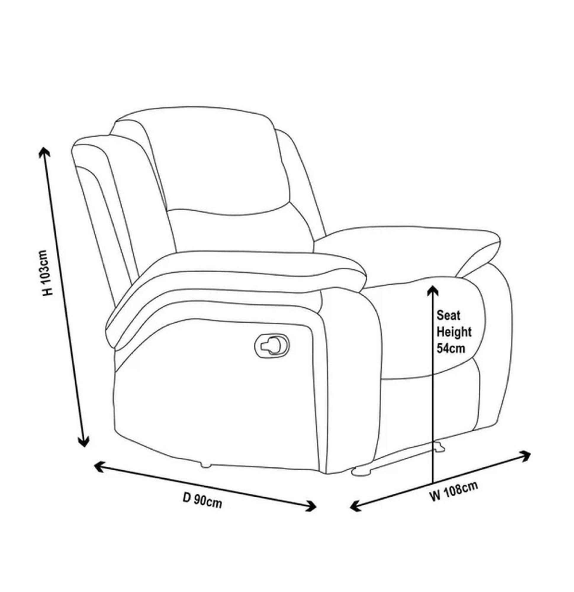 Legend Recliner Armchair - Grey Fabric