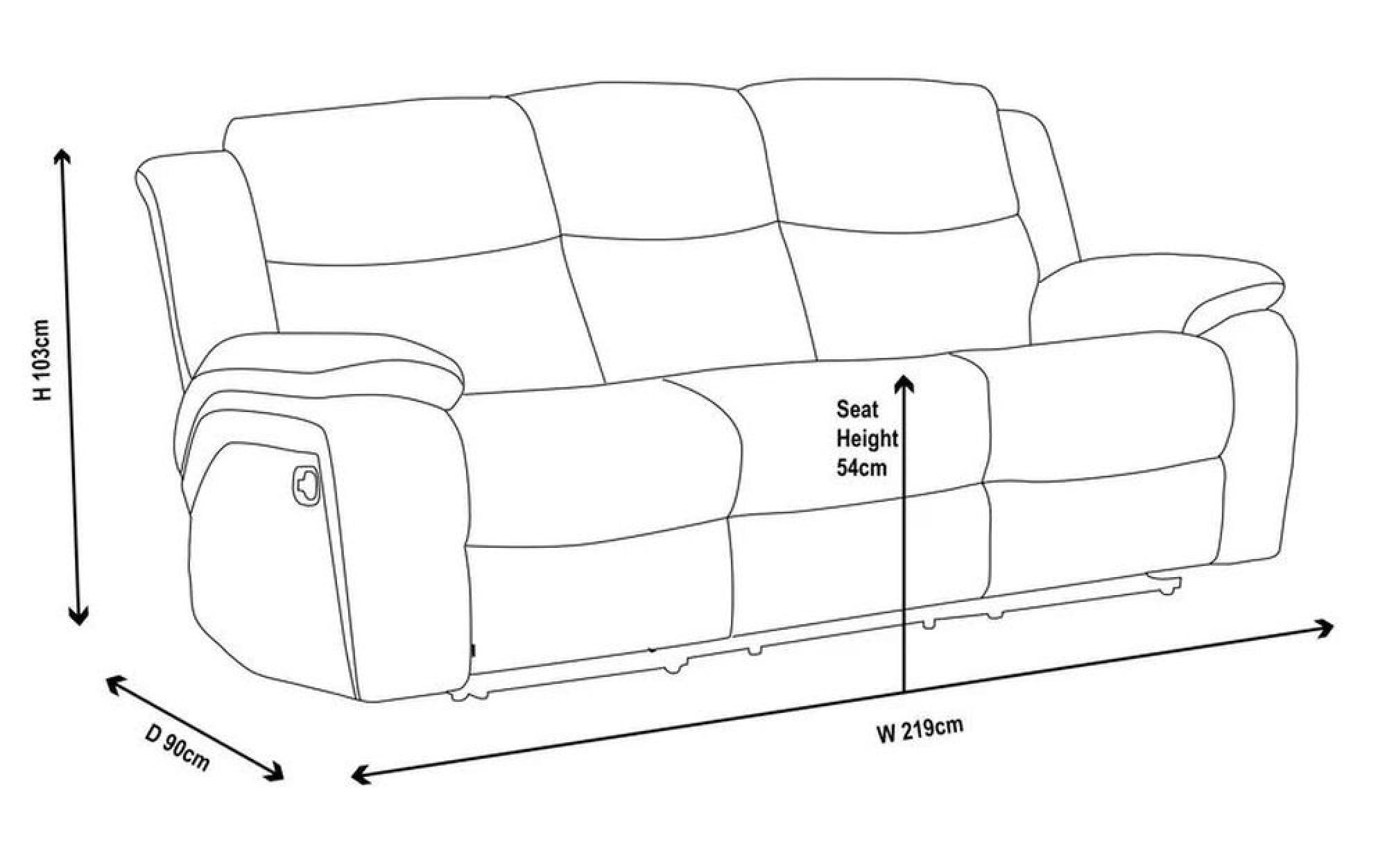 Legend Recliner Sofa Set - Grey Fabric