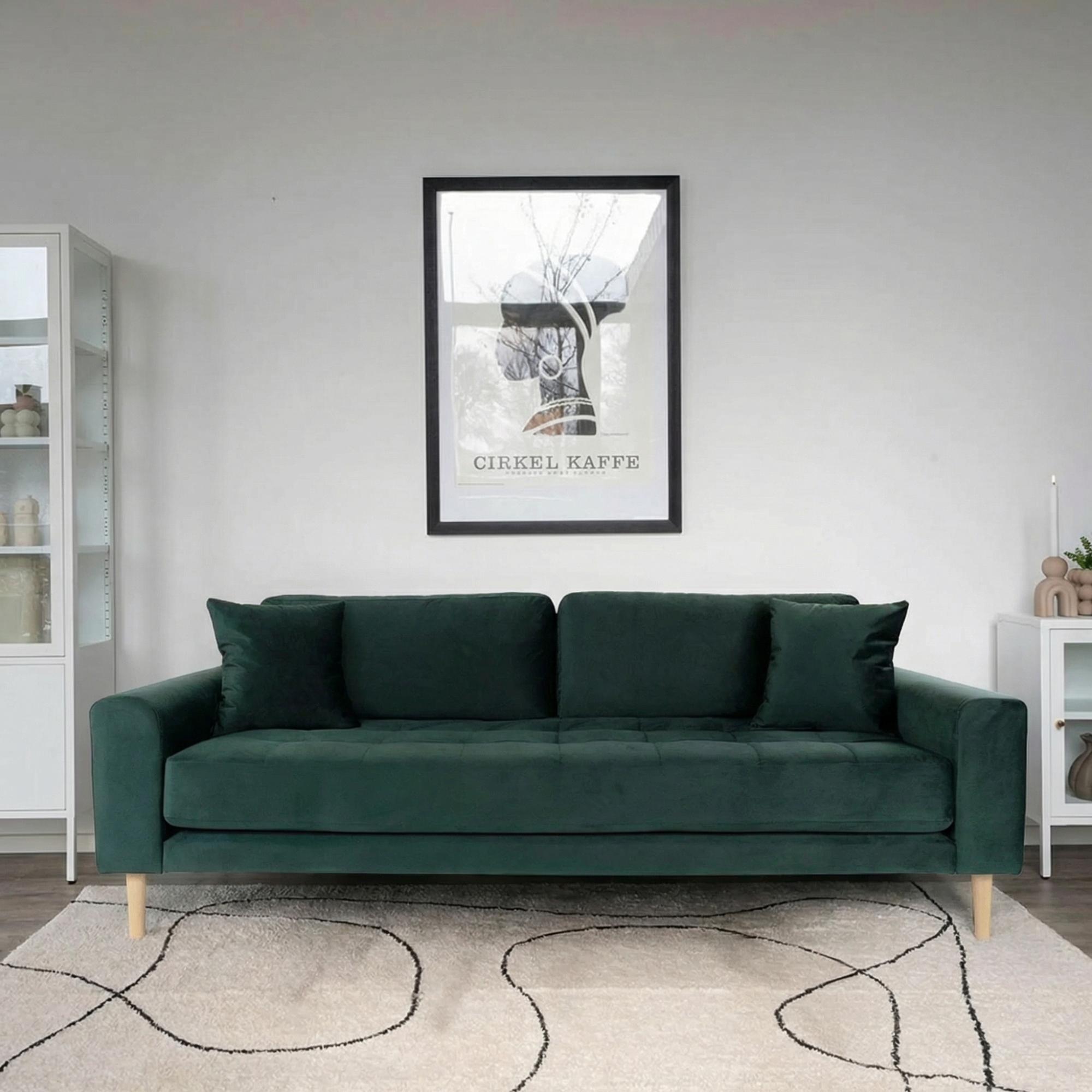 Lido Sofa - 3 Seater - Dark Green - Fabric