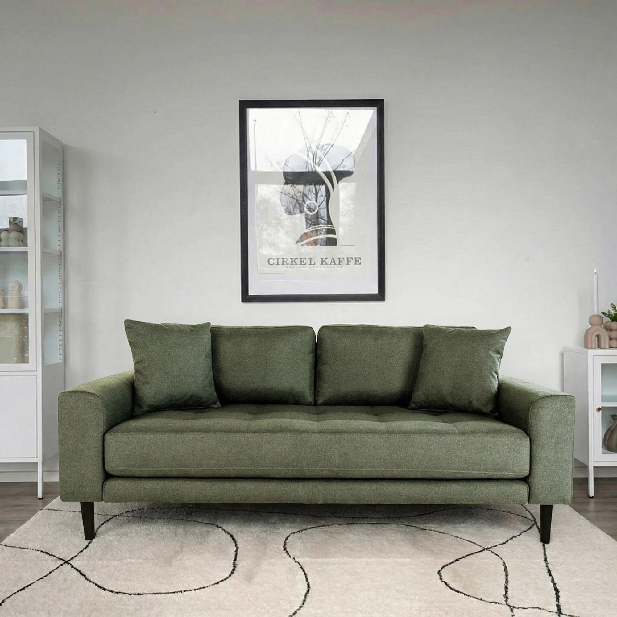 Lido Sofa - 2.5 Seater - Olive Green - Fabric