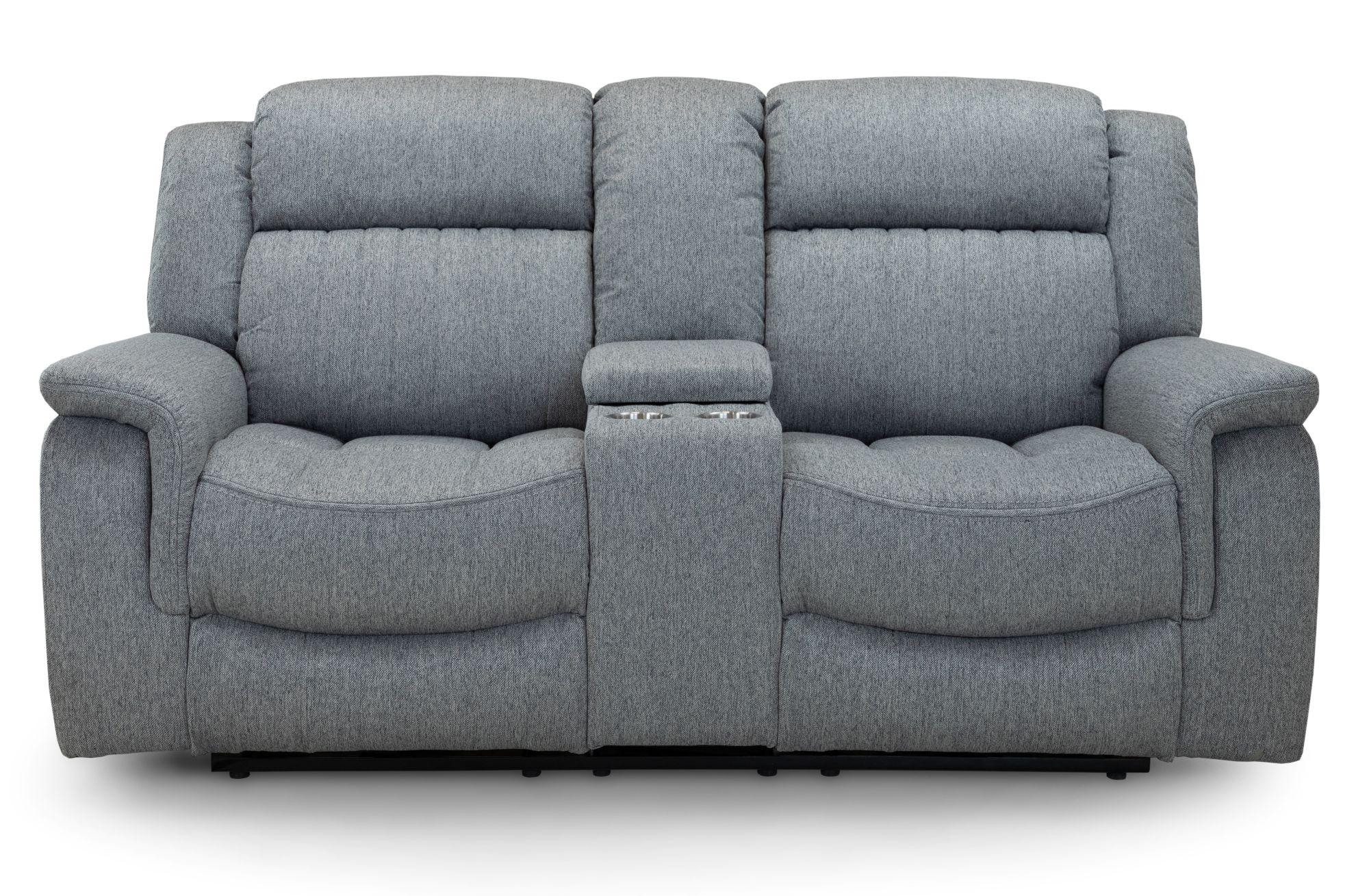 Linden Recliner Sofa - Grey Fabric - 2 Seater