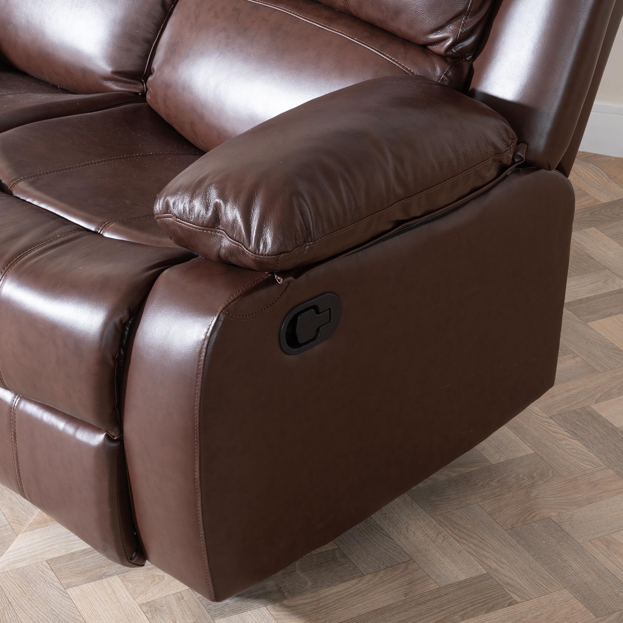 London Recliner Sofa - 3 Seater - Brown Leather