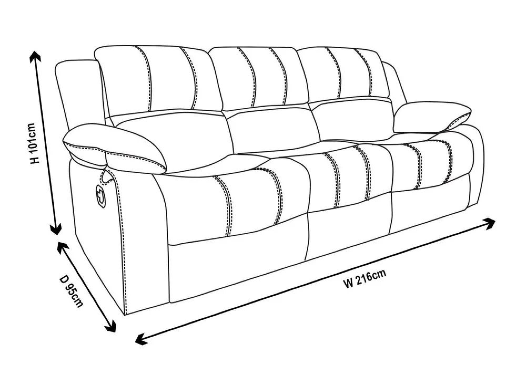 London Recliner Sofa - 3 Seater - Brown Leather