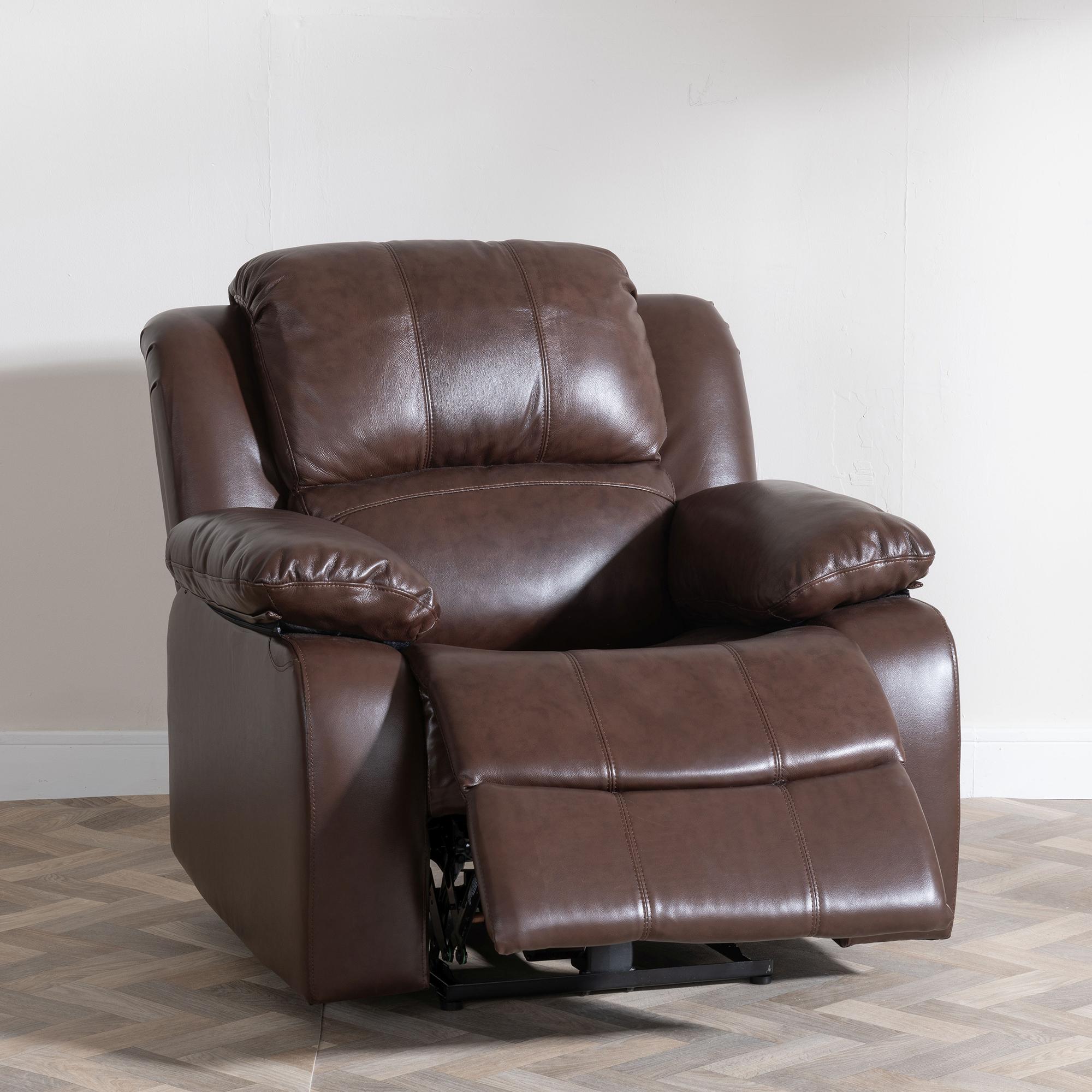 London Recliner Sofa Set - Brown Leather