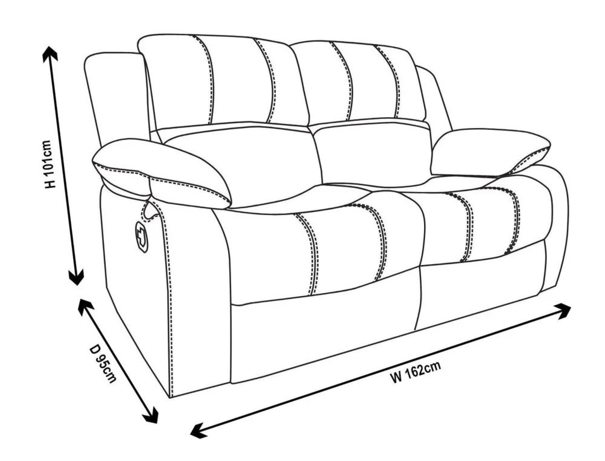 London Recliner Sofa - 2 Seater - Grey Leather