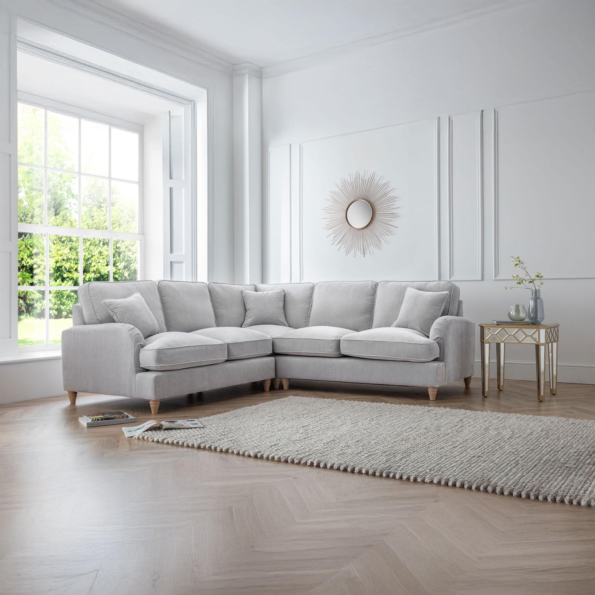 Manhattan Ice Fabric 2 Corner 2 Sofa