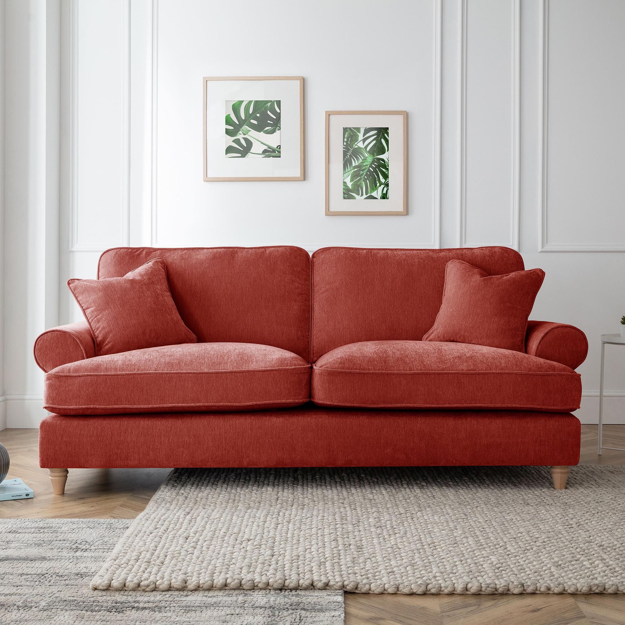 Marigot Apricot Fabric 3 Seater Sofa