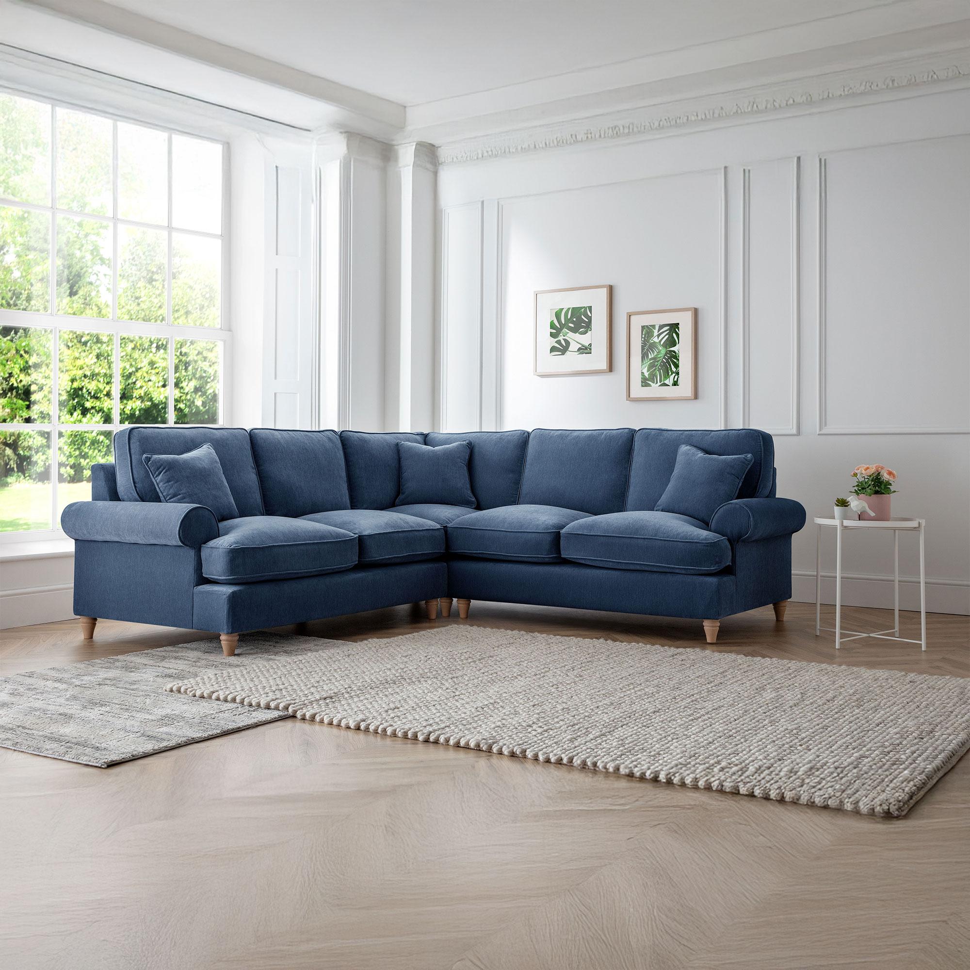 Marigot Navy Fabric 2 Corner 2 Sofa
