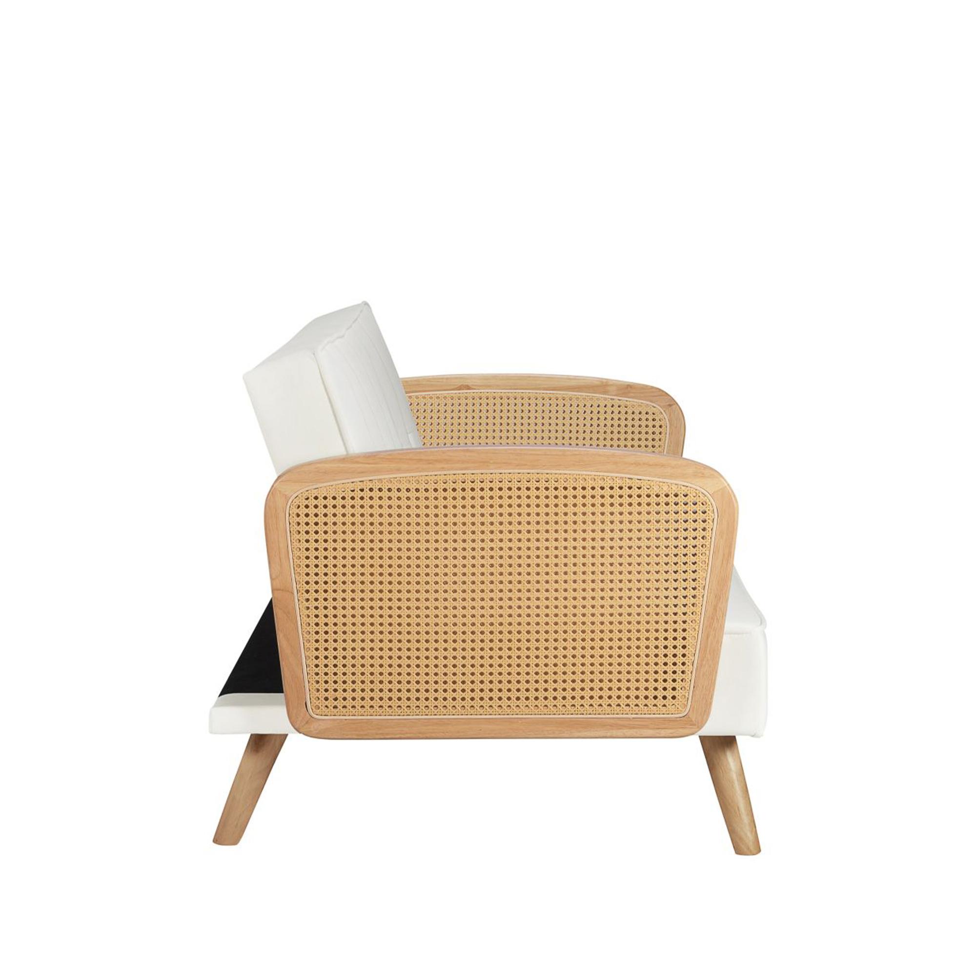 Mila Sofa Bed - 3 Seater - White Fabric