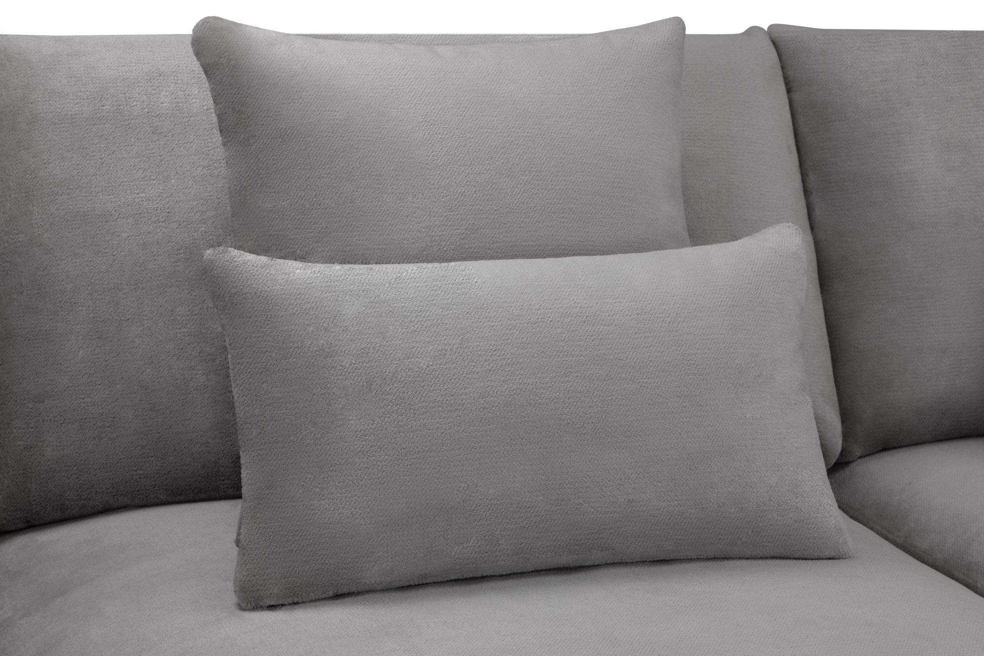 Mirabel Large Corner Sofa - Grey Fabric