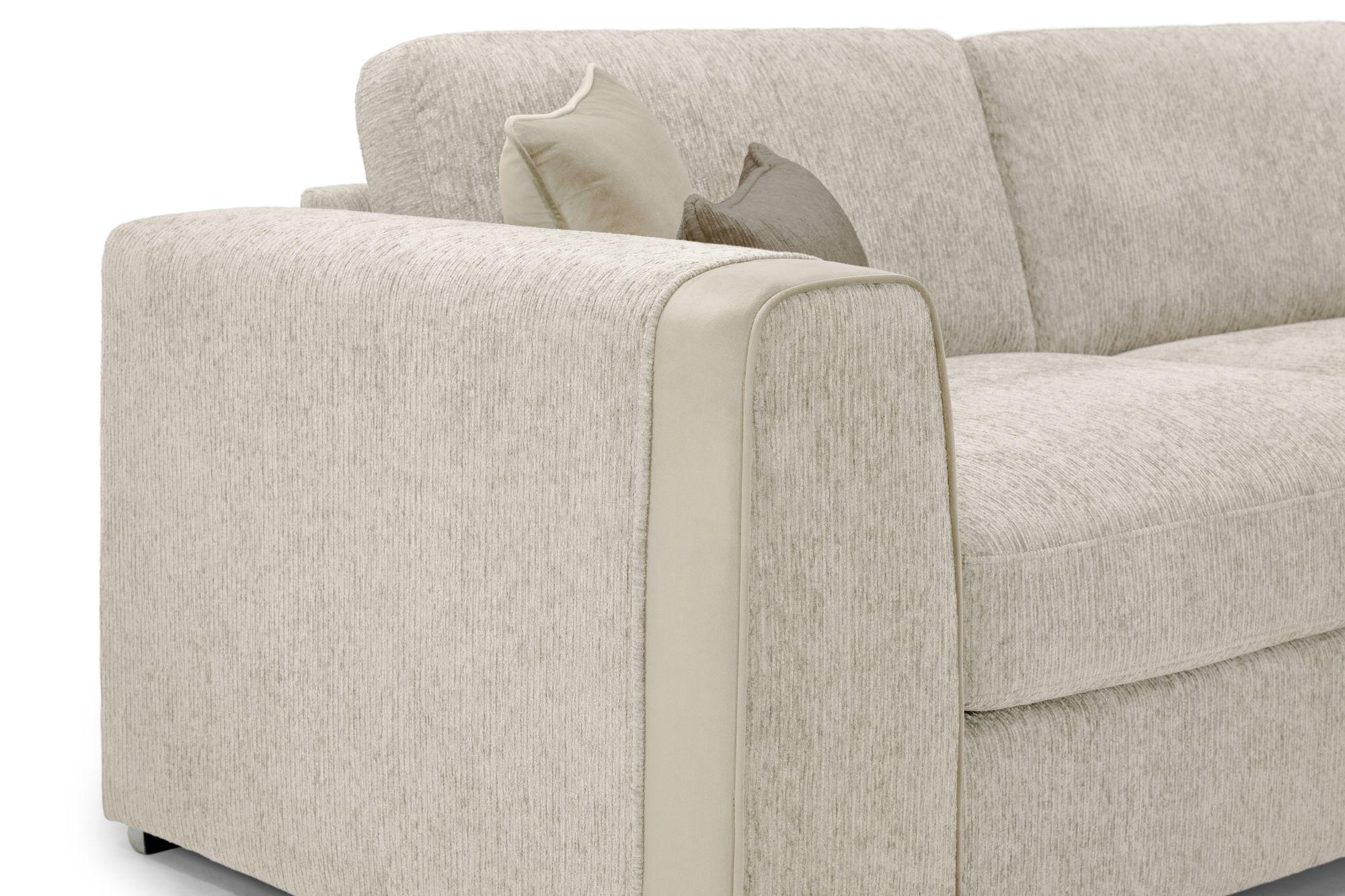 Naples Large Corner Sofa - Beige Fabric