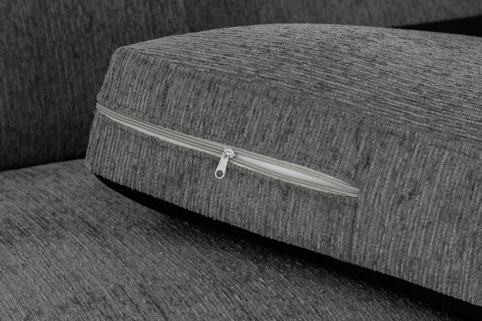 Naples Large Corner Sofa - Grey Fabric