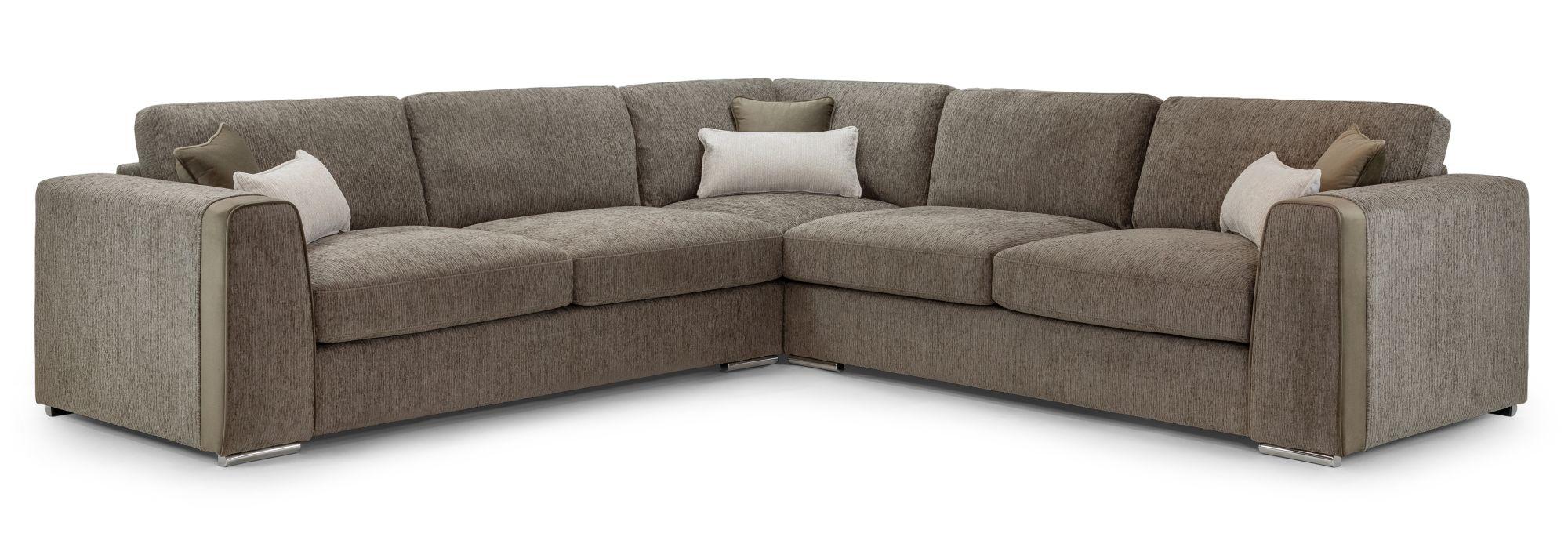 Naples Large Corner Sofa - Mocha Fabric