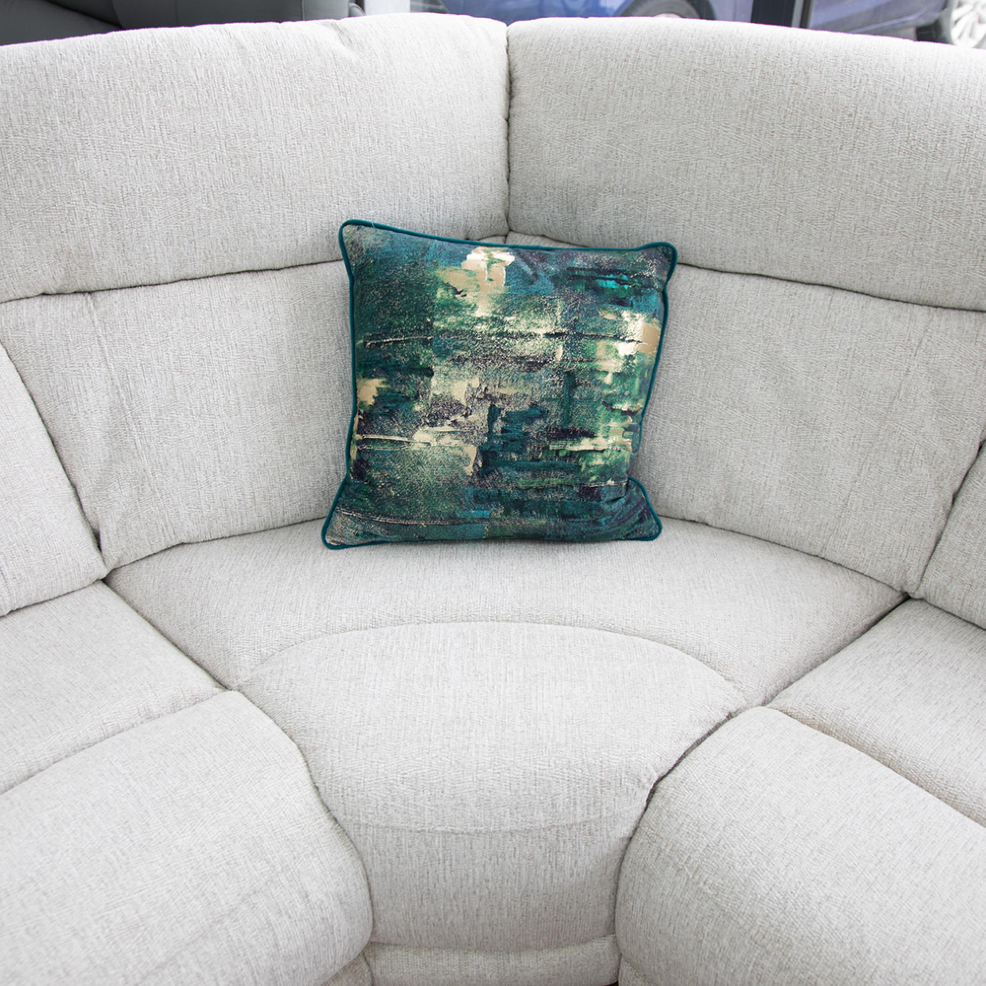 Owen Electric Recliner Corner Sofa - Cream Fabric - Console