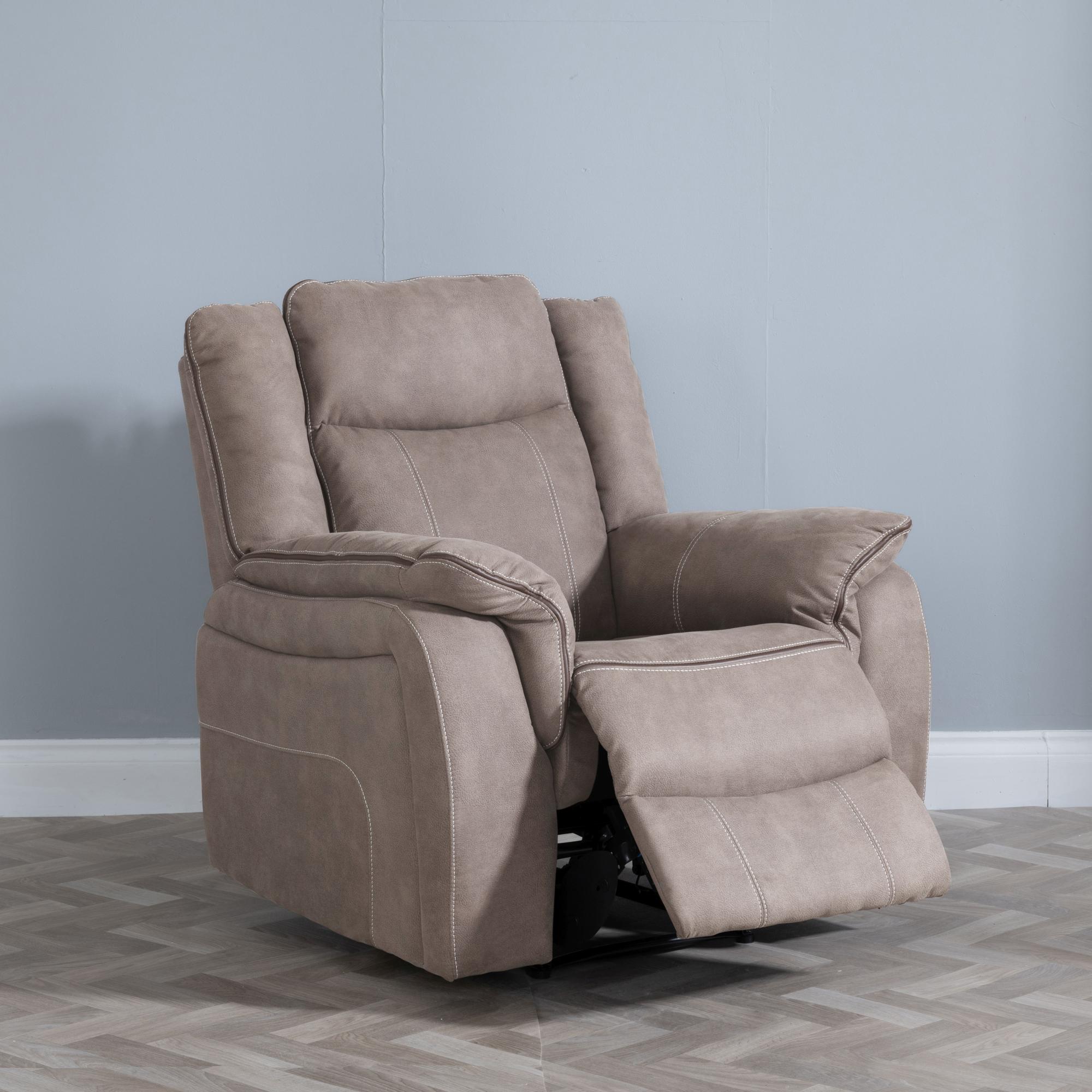 Seville Recliner Armchair - Brown Fabric