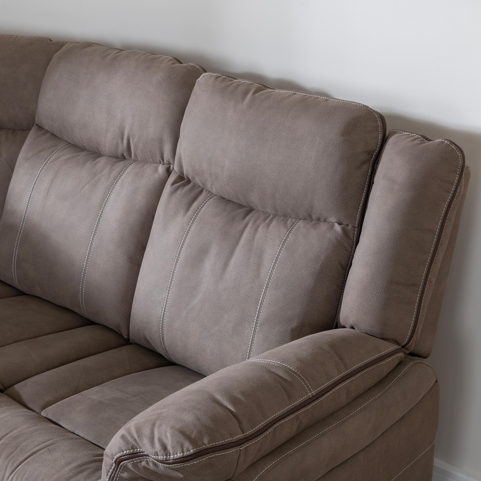 Seville Recliner Corner Sofa - Brown Fabric
