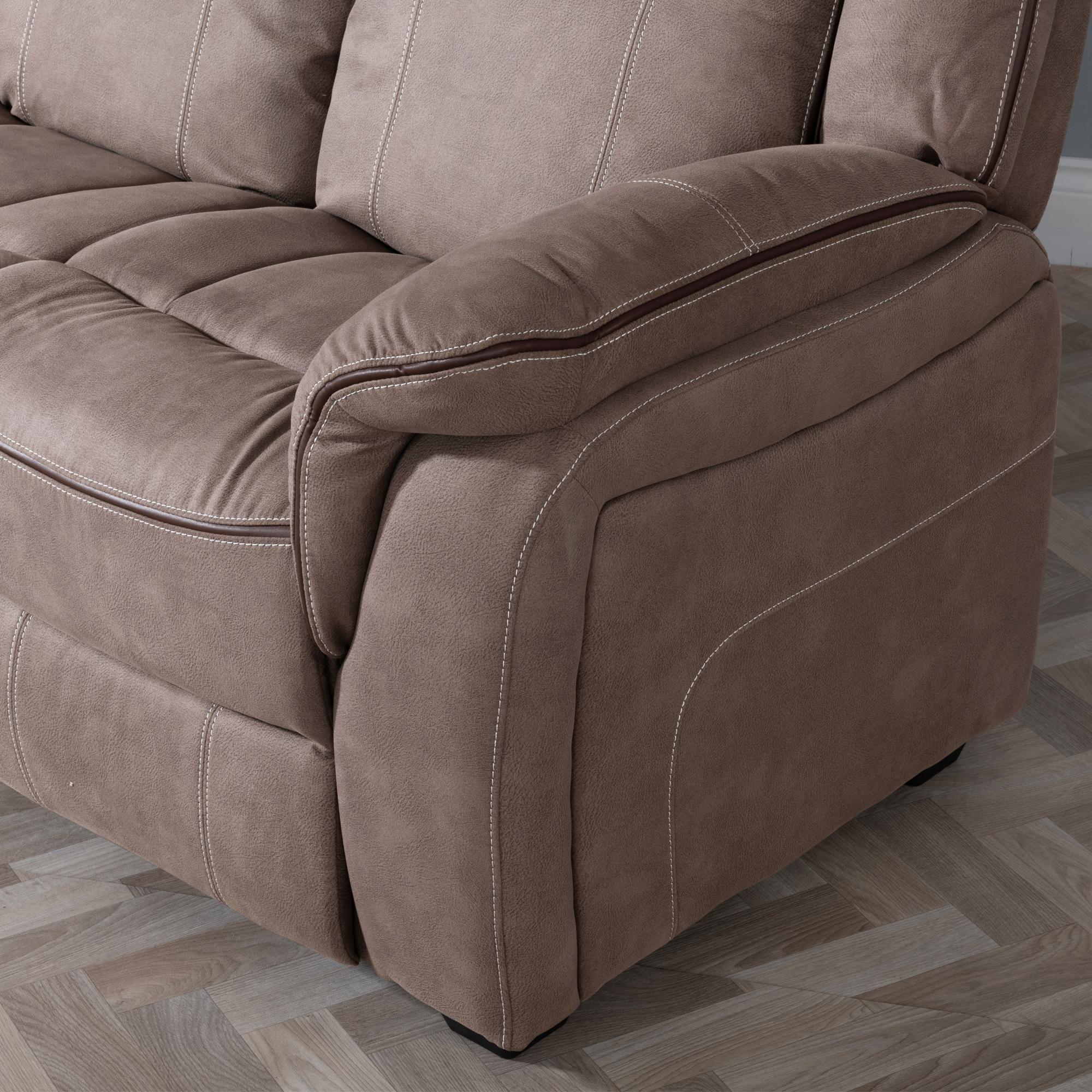 Seville Sofa Set - Brown Fabric