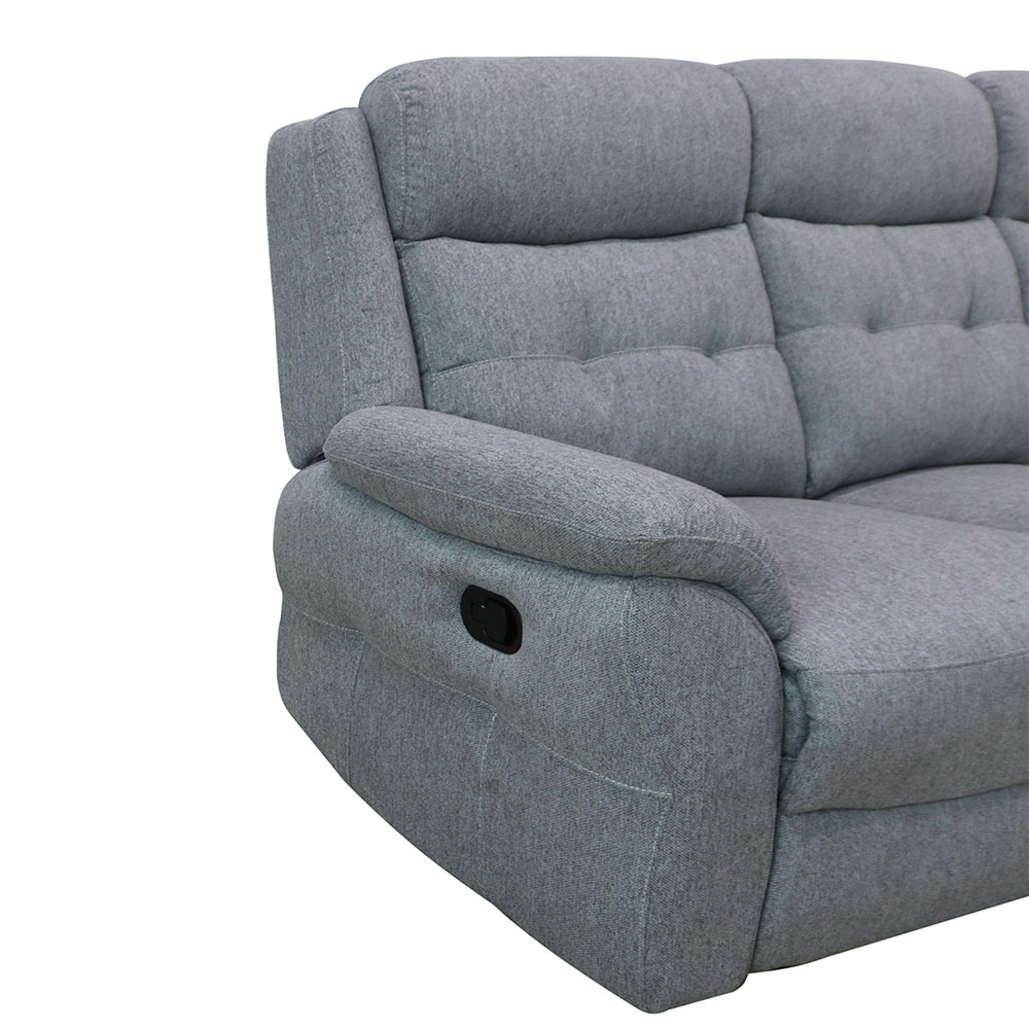 Shelby Recliner Sofa Set - 3+2+1 Seater - Grey Fabric