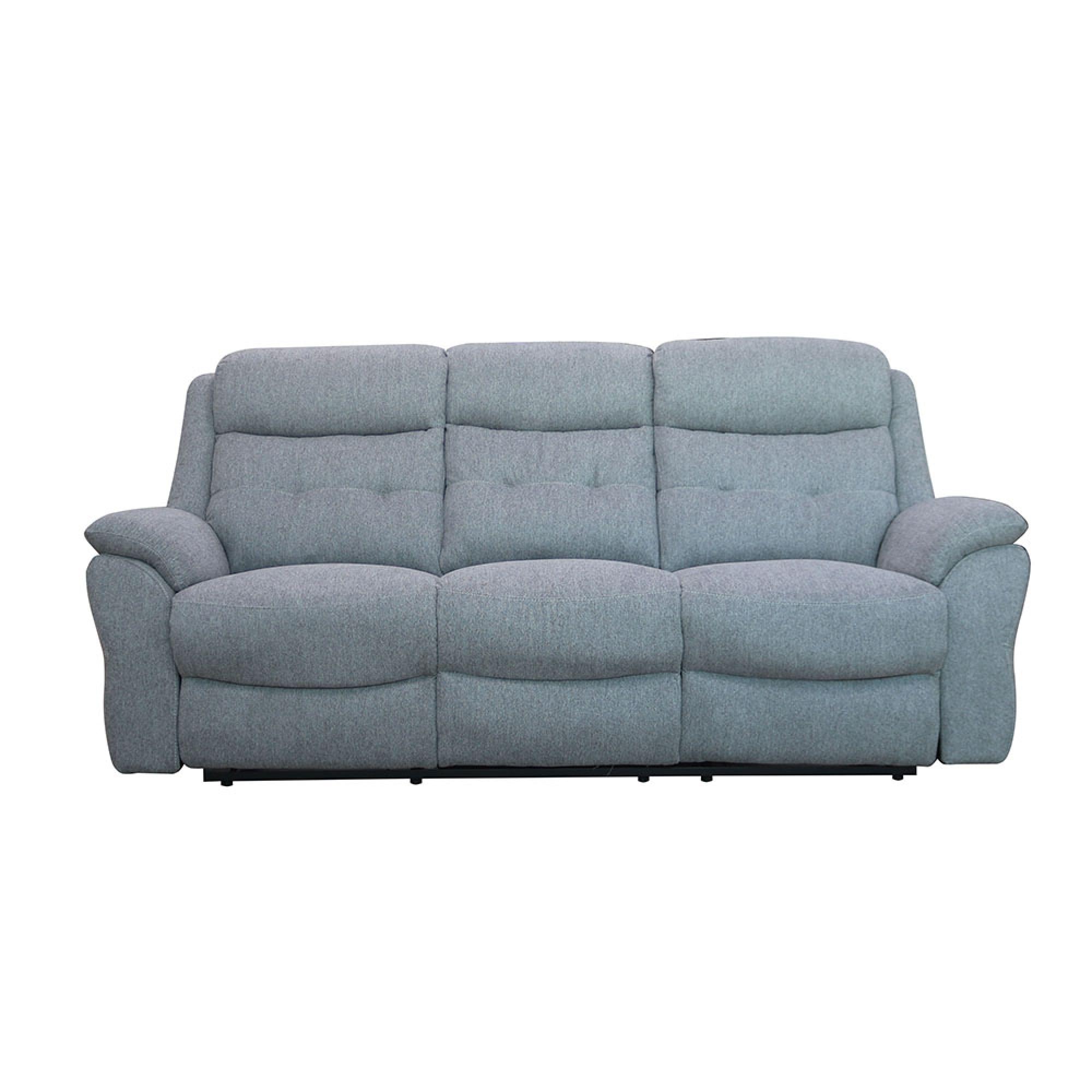 Shelby Recliner Sofa - 3 Seater - Grey Fabric