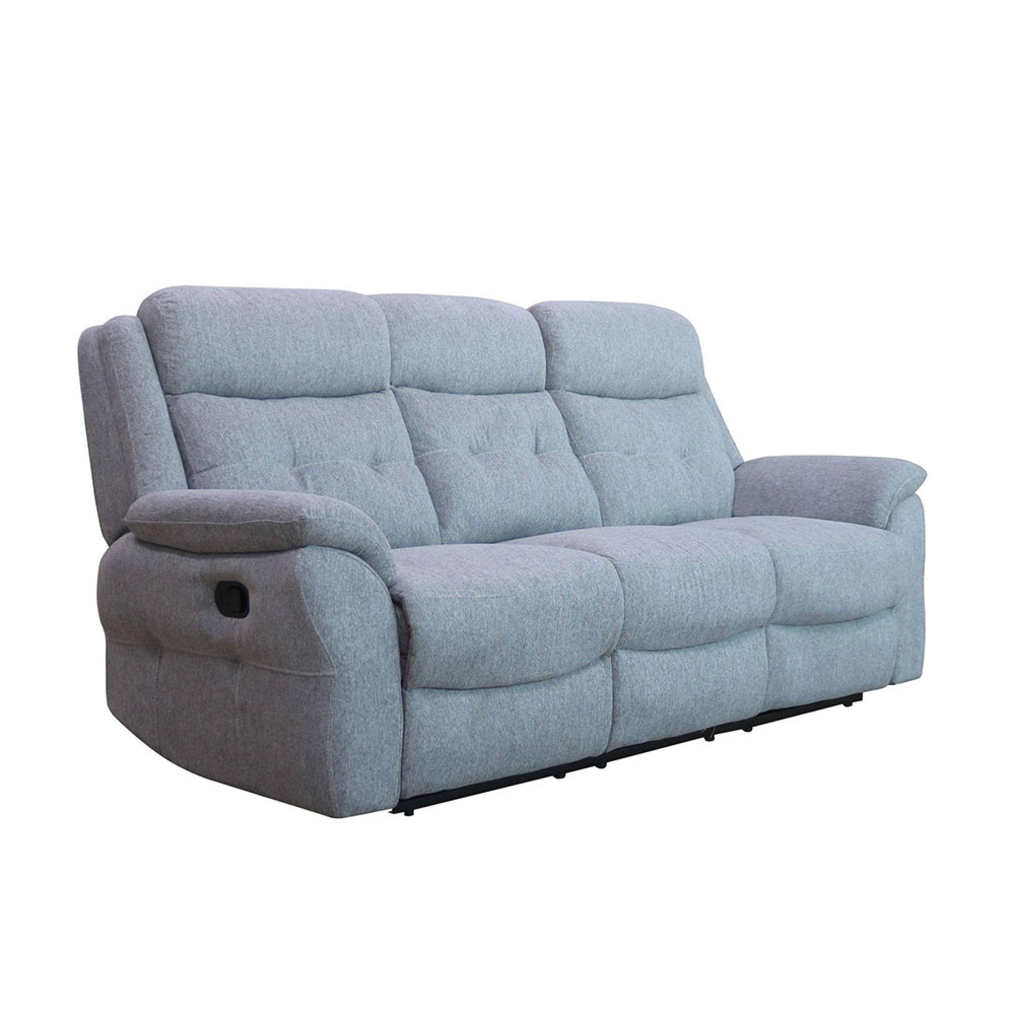 Shelby Recliner Sofa - 3 Seater - Grey Fabric